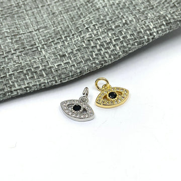 Mini Evil Eye CZ Charm- Gold, Silver