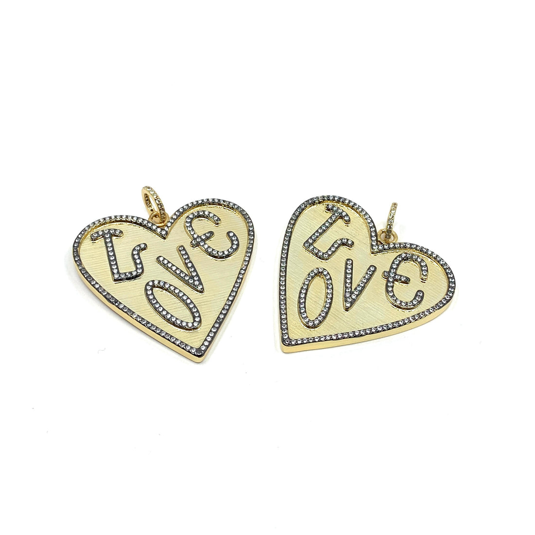 Big Heart Necklace Pendant with Love Writing on it