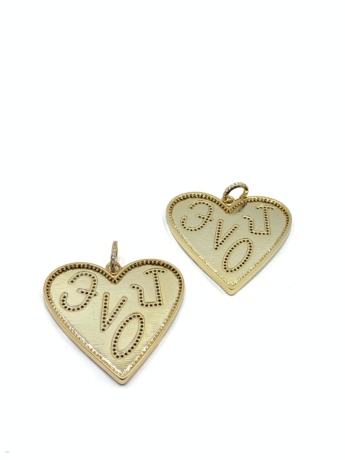 Big Heart Necklace Pendant with Love Writing on it