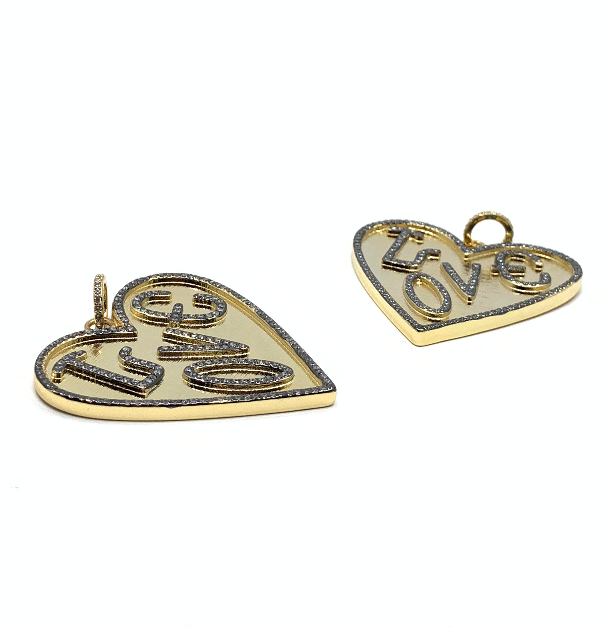 Big Heart Necklace Pendant with Love Writing on it