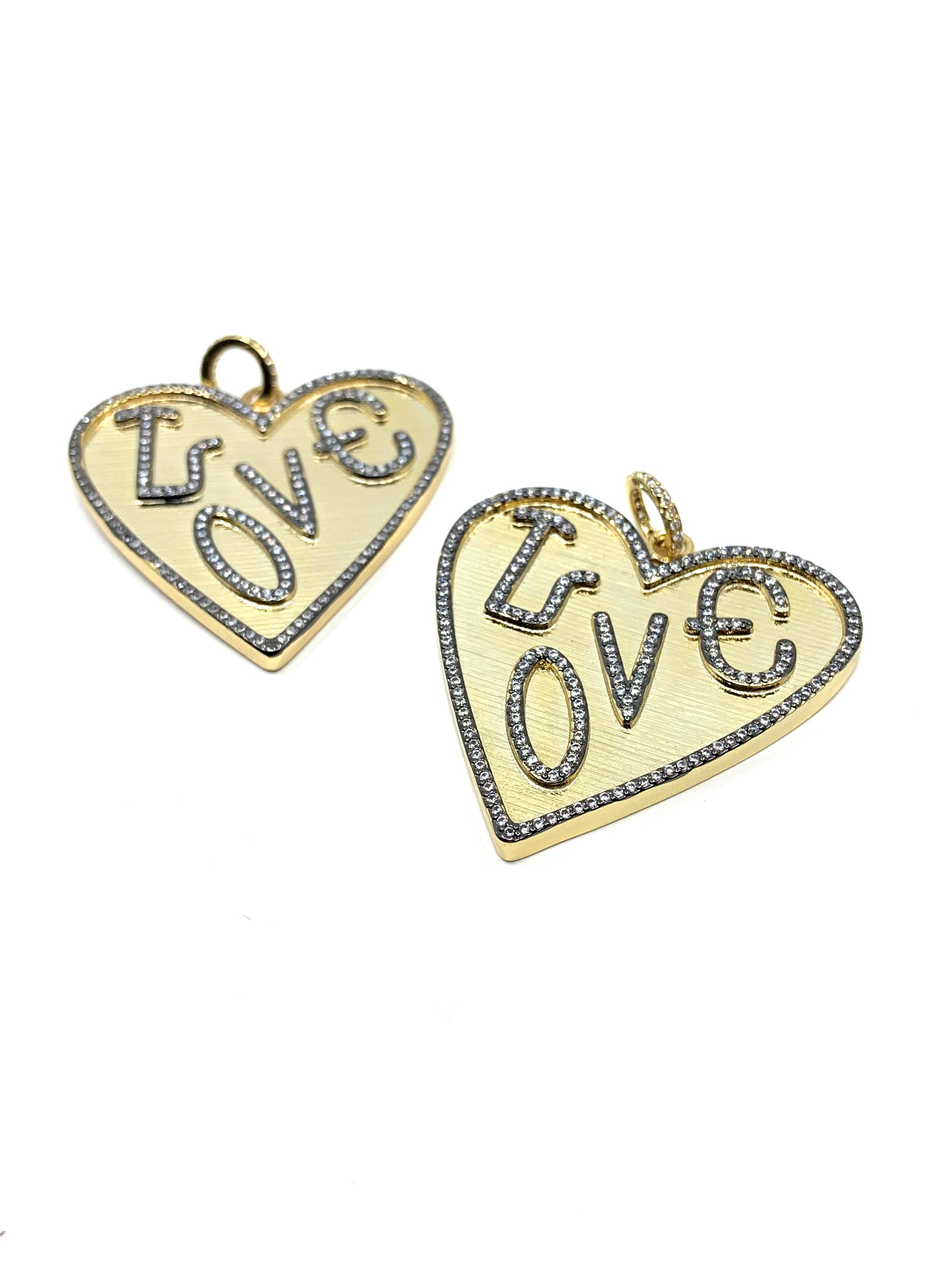 Big Heart Necklace Pendant with Love Writing on it