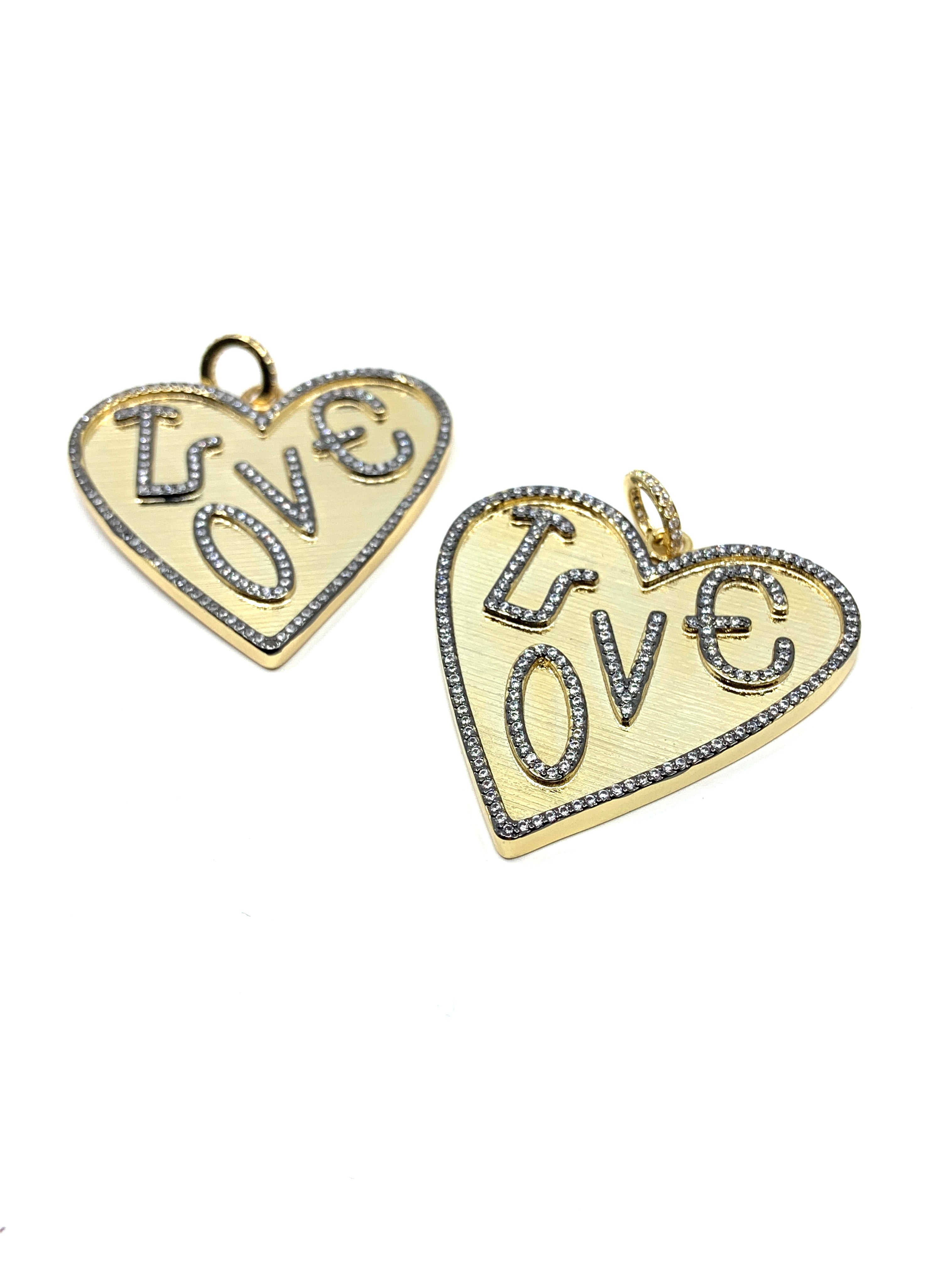 Big Heart Necklace Pendant with Love Writing on it