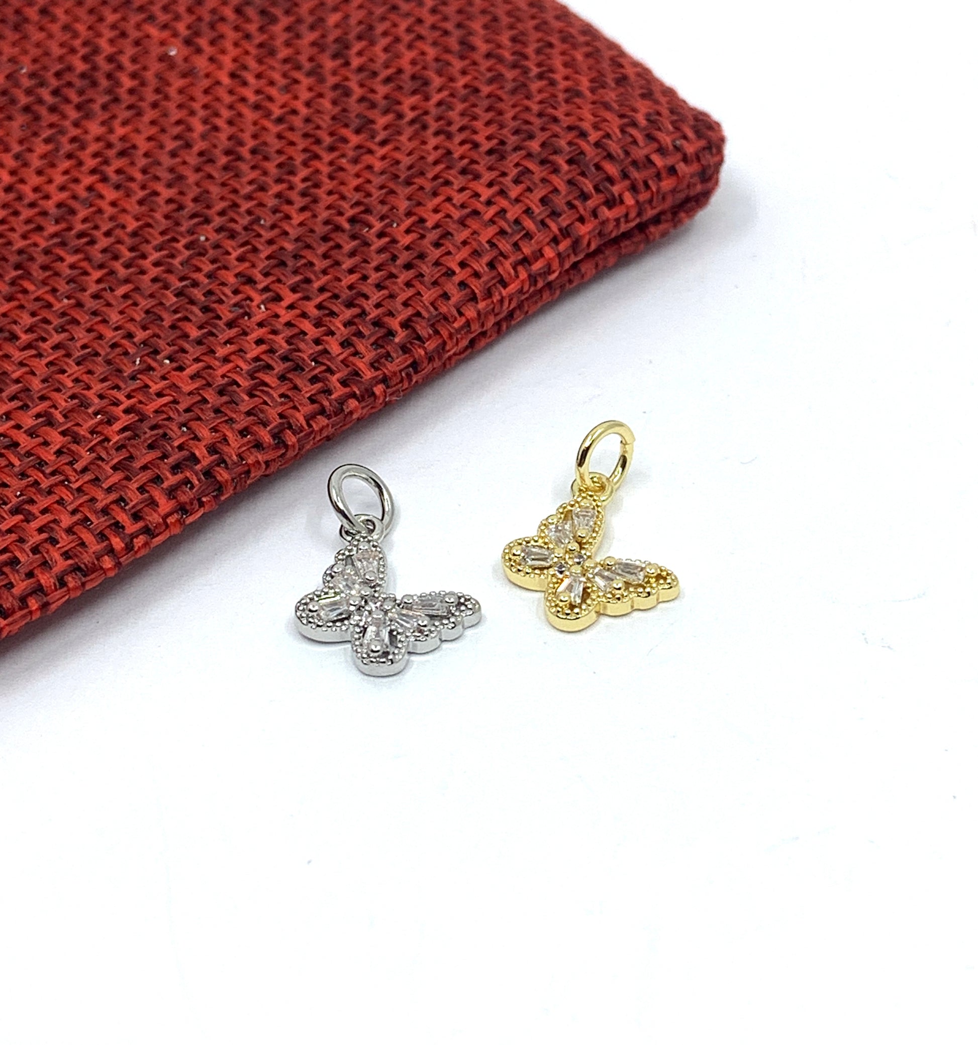 Cubic Zirconia Butterfly Charms for bracelets and necklace