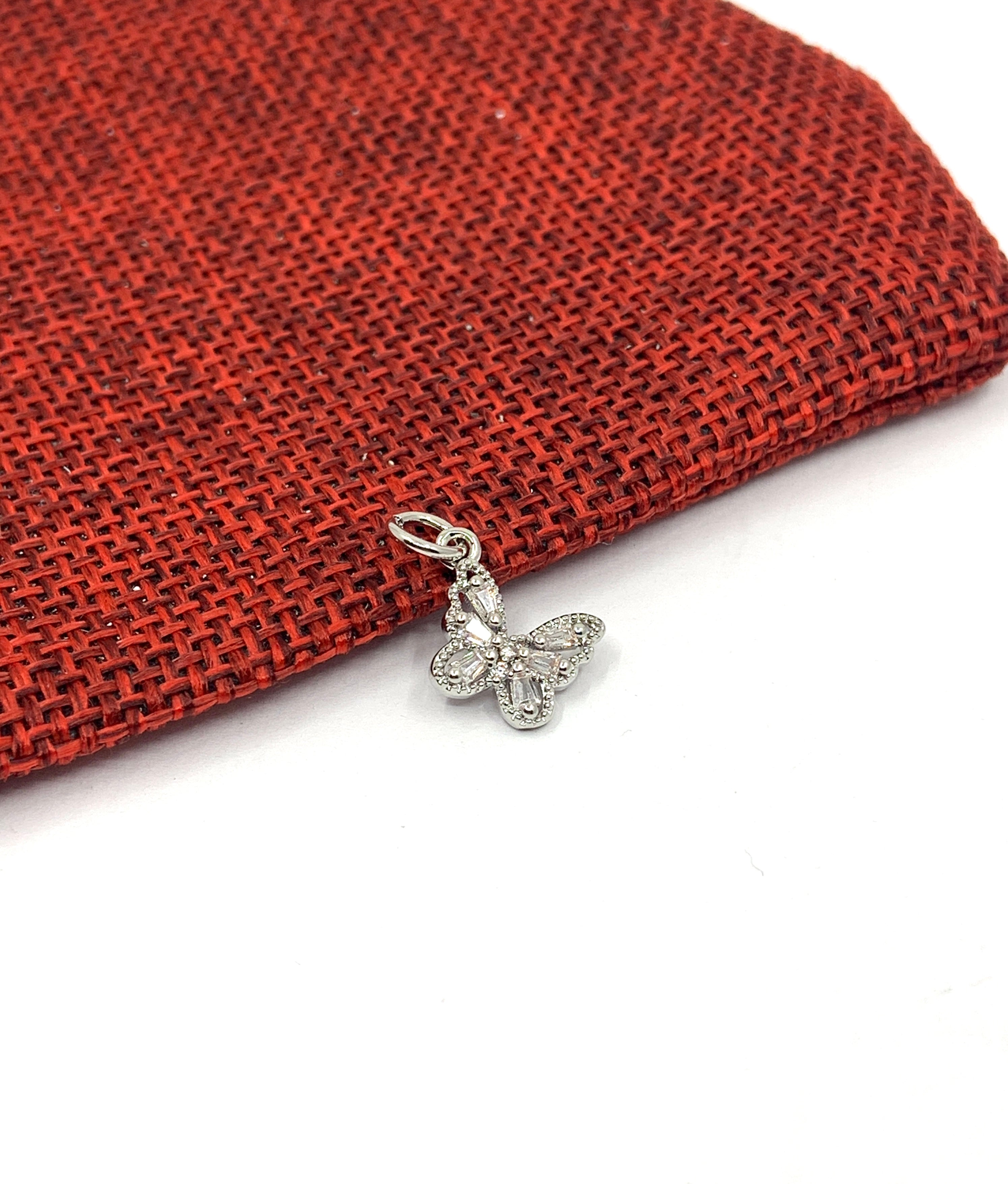 Silver butterfly charm pendant