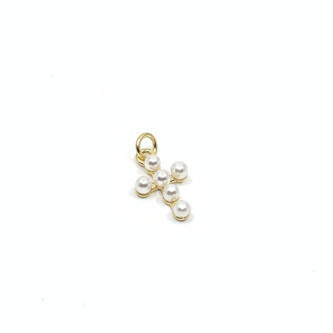 Pearl cross charm pendant