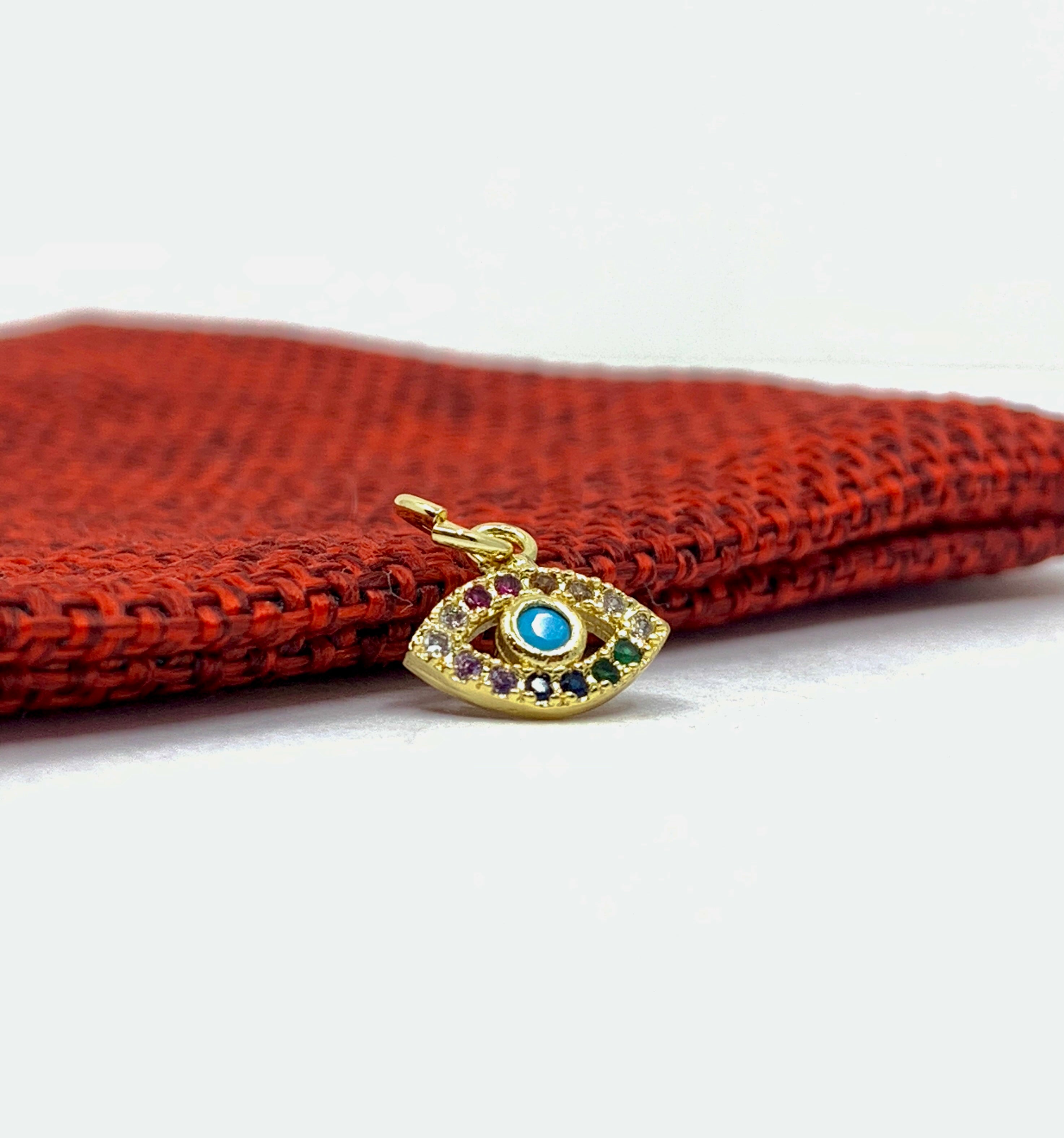 18k gold plated evil eye charm pendant