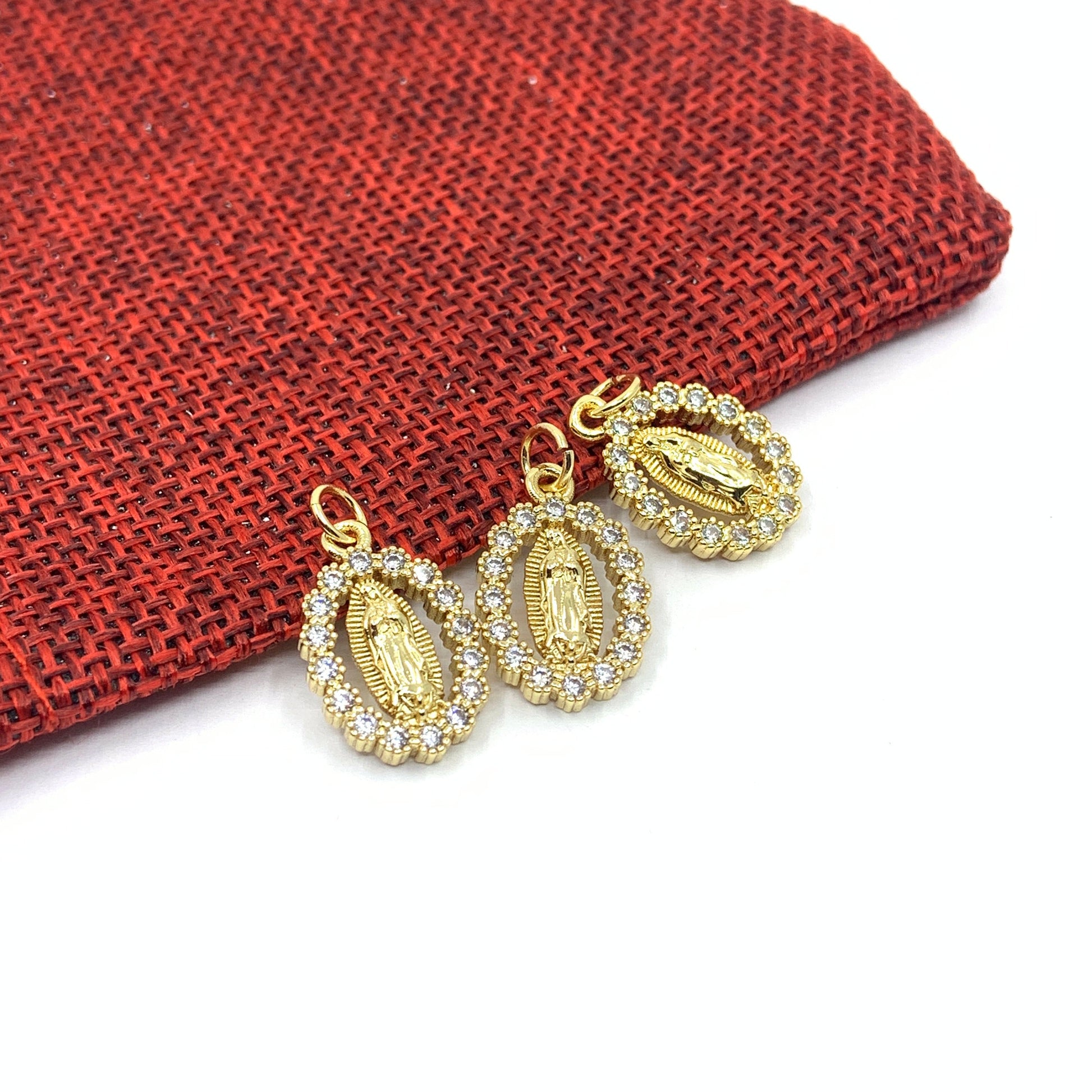 Virgin Mary Pendant CZ Pave