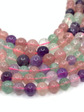 Round Multi Color Quartz Beads