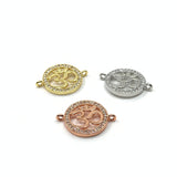 Om bracelet connector charms in gold, silver and rose gold colors