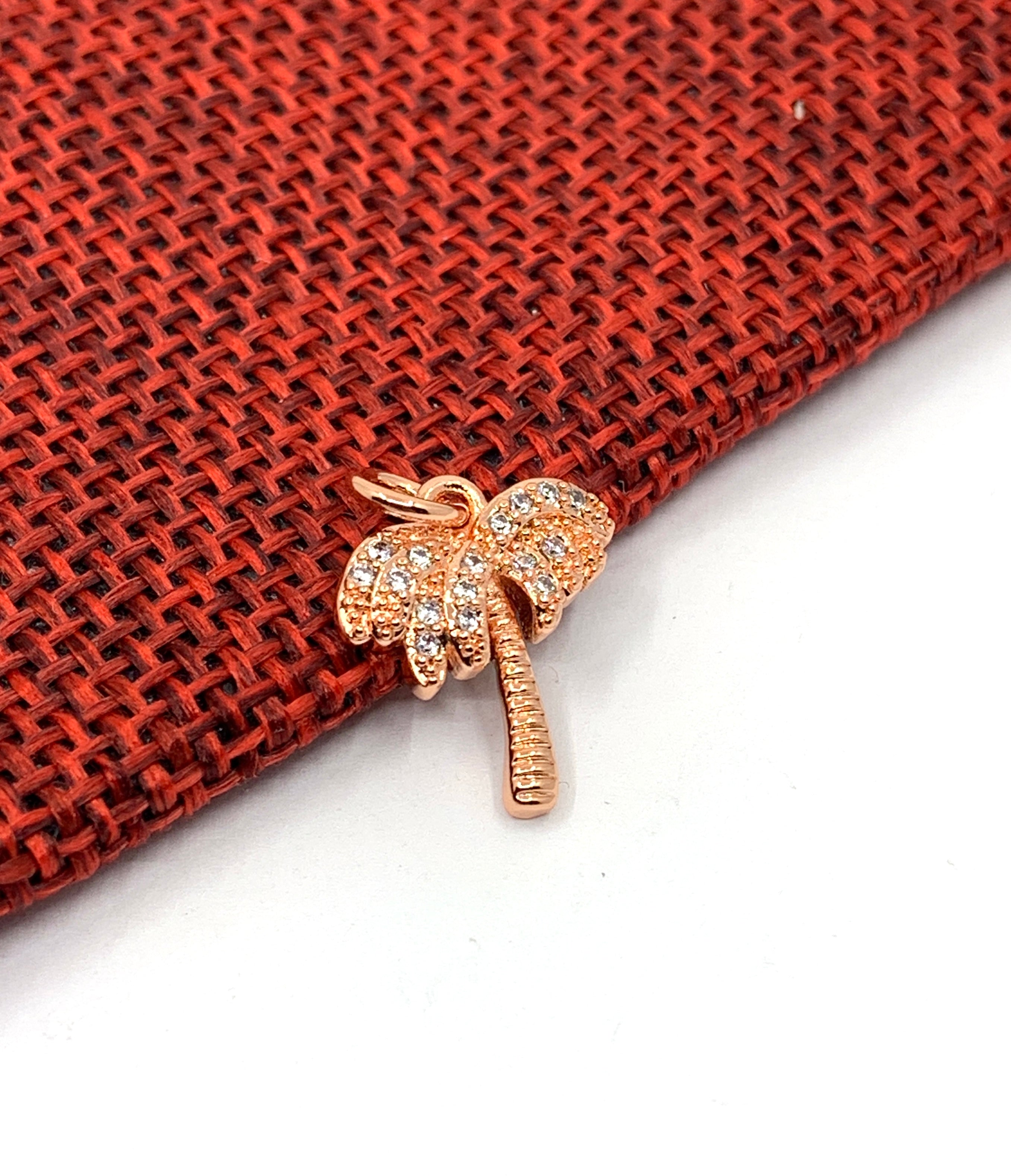 Cz Pave Rose gold pave tree charm
