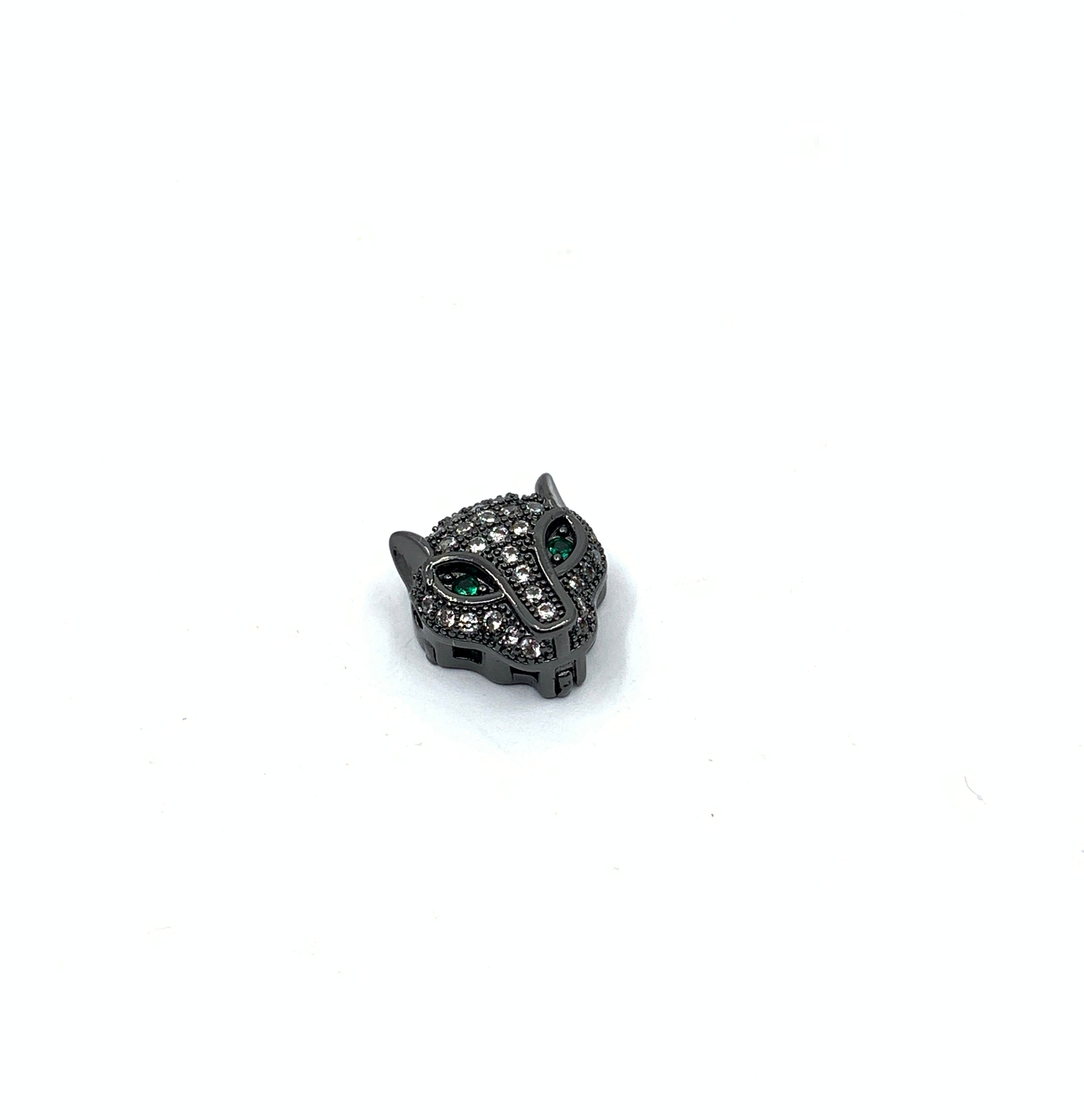 Gunmetal panther bead