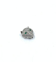 CZ Silver Panther head bead