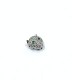 CZ Silver Panther head bead