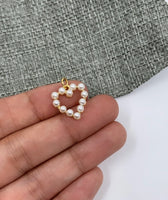 Pearl Heart Pendant on hand for size reference