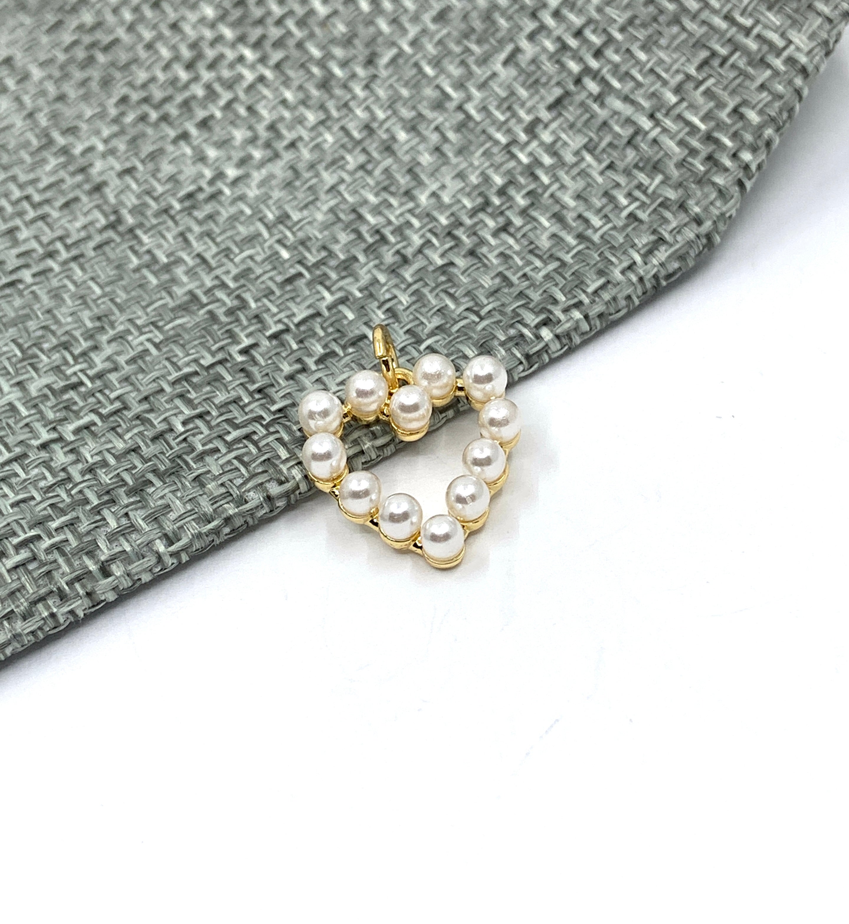 18k gold plated Pearl heart pendant