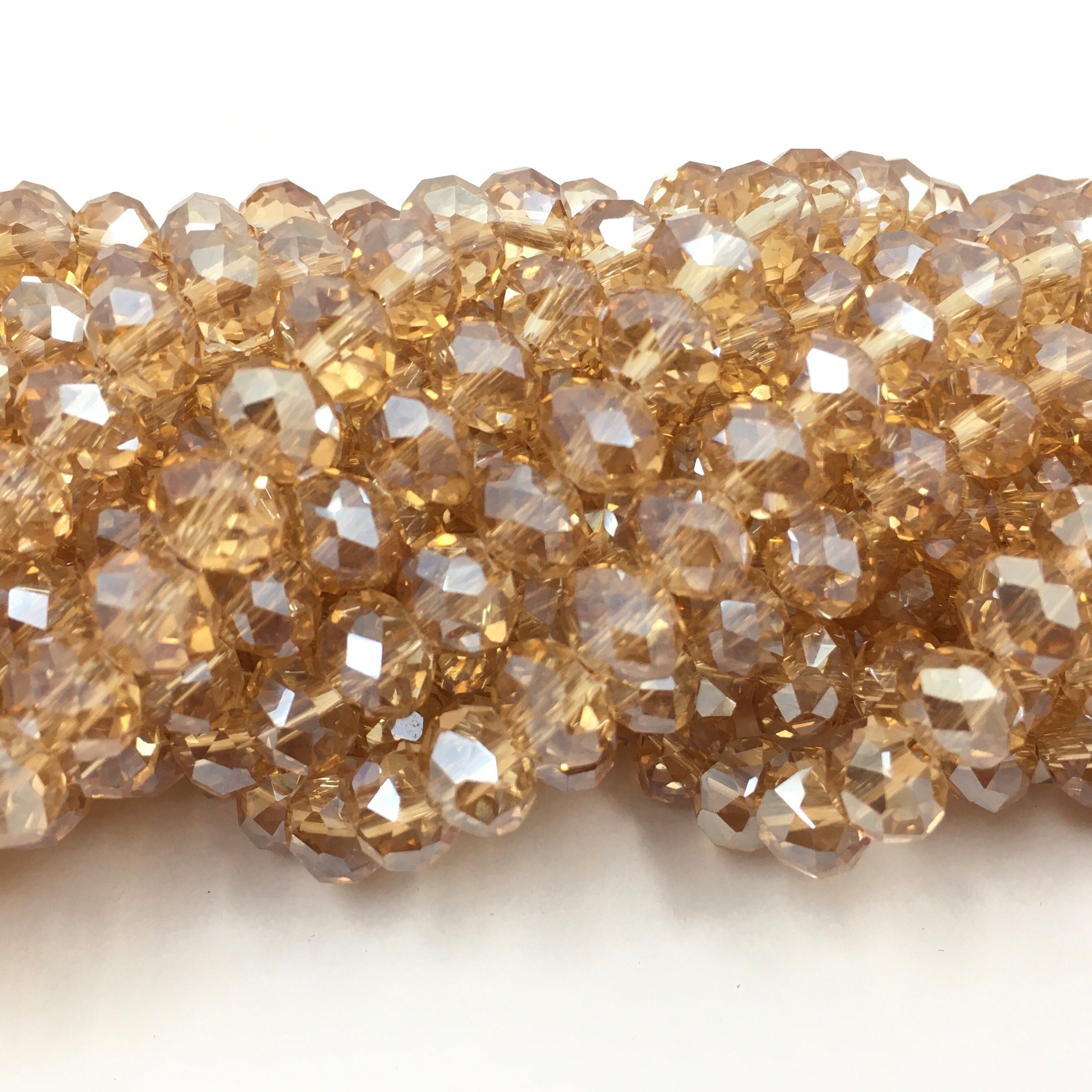 Golden shadow transparent glass beads for jewelry making