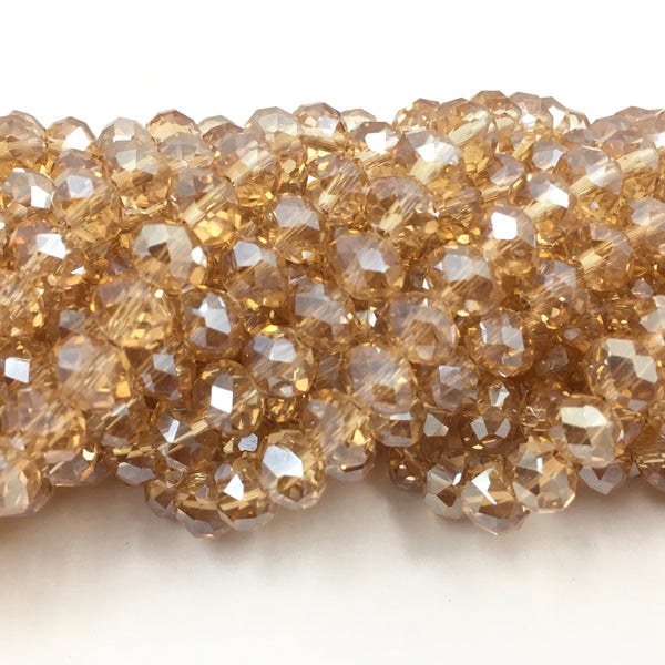 Golden shadow transparent glass beads for jewelry making