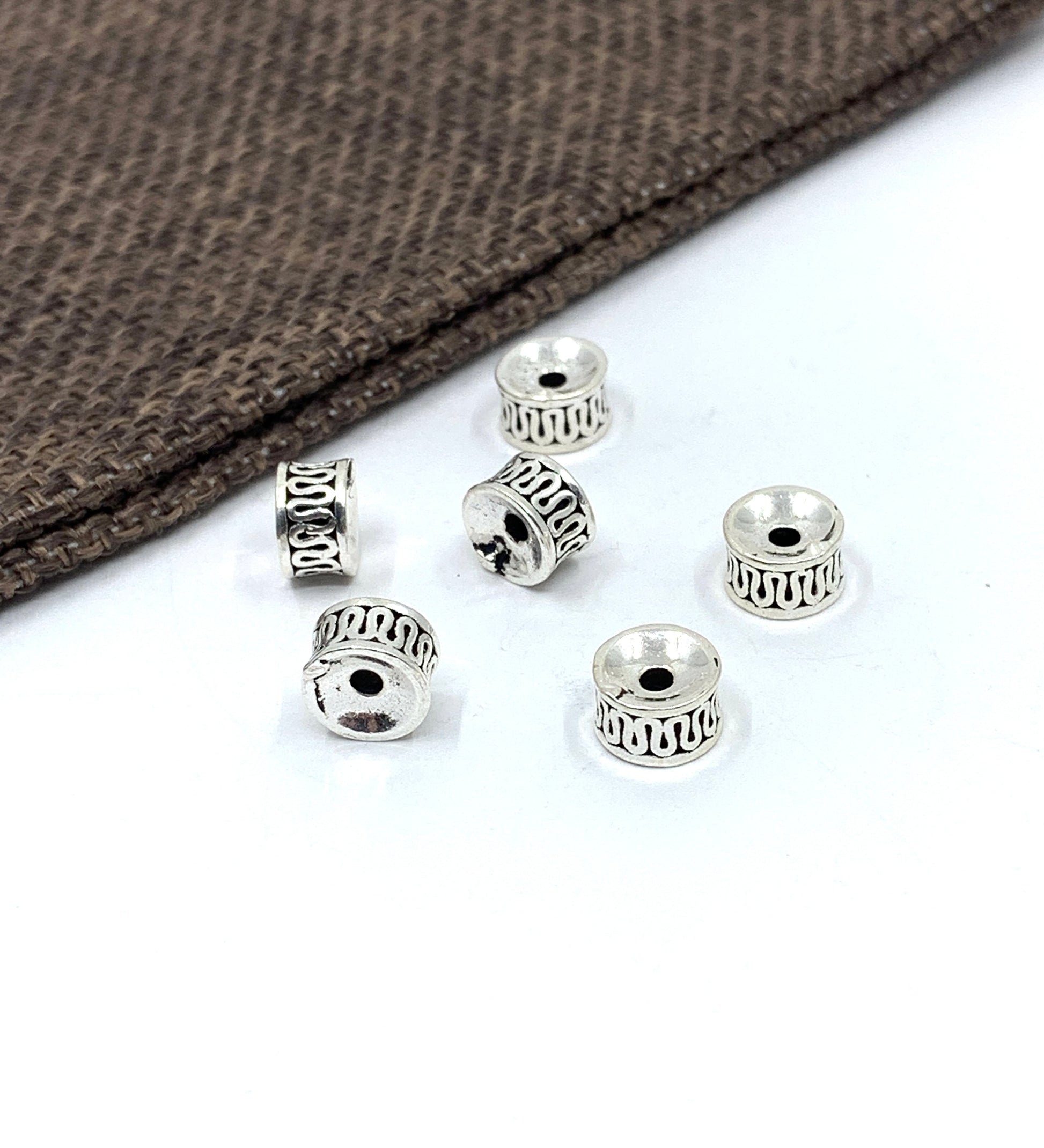 Antique Silver Spacer beads cylinder shape
