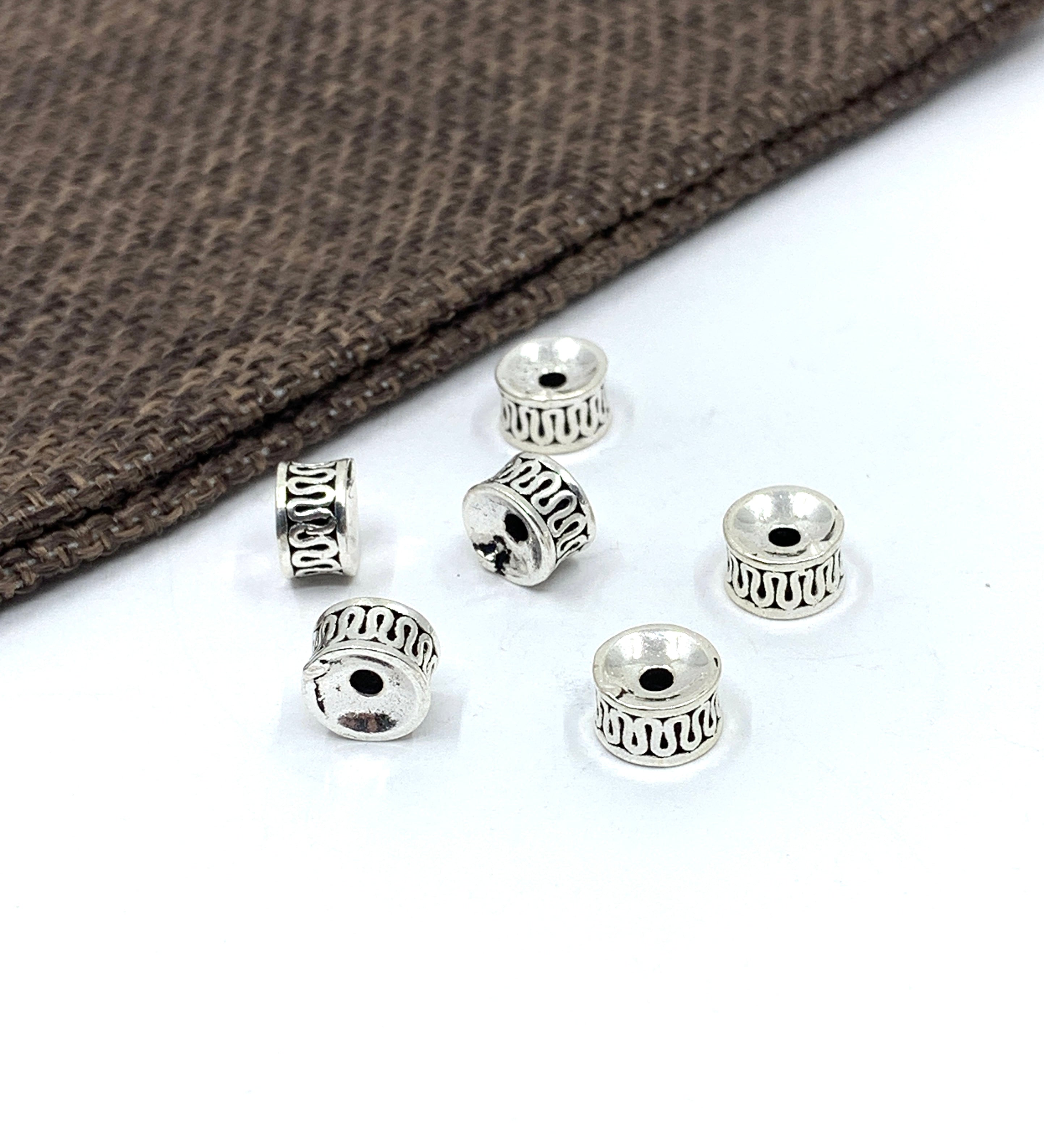 Antique Silver Spacer beads cylinder shape