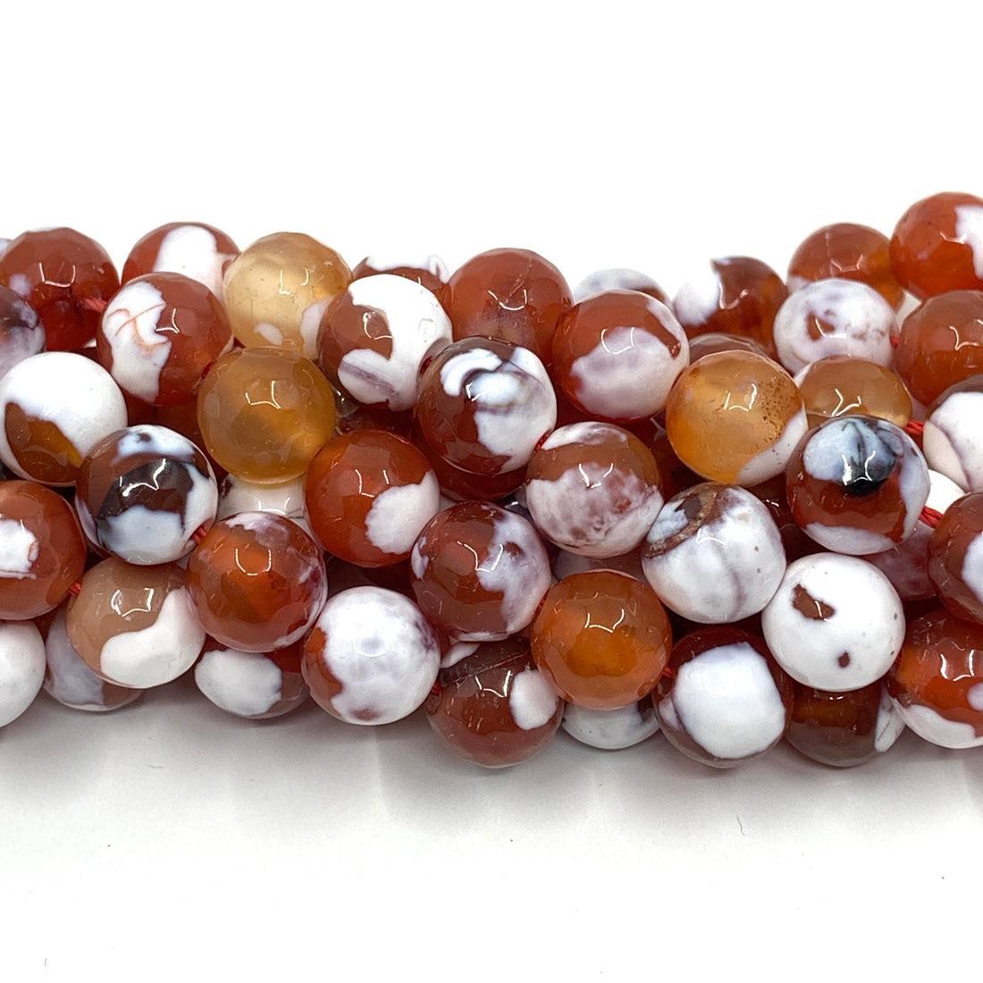 Faceted Round Red Fire Agate | Bellaire Wholesale