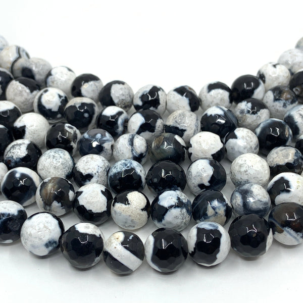 Faceted Black Fire Agate, Lined up together and curved