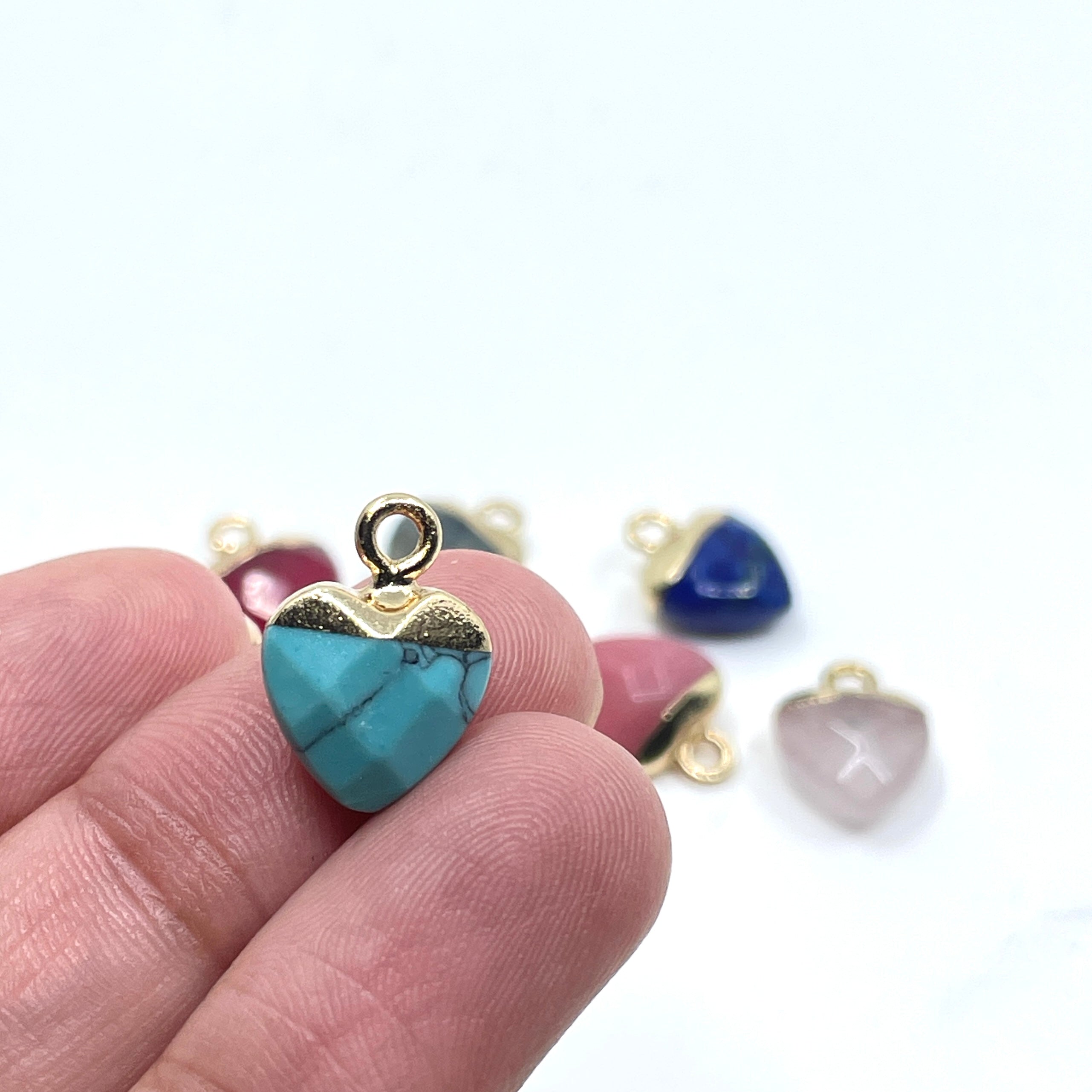Synthetic Turquoise Heart Charm