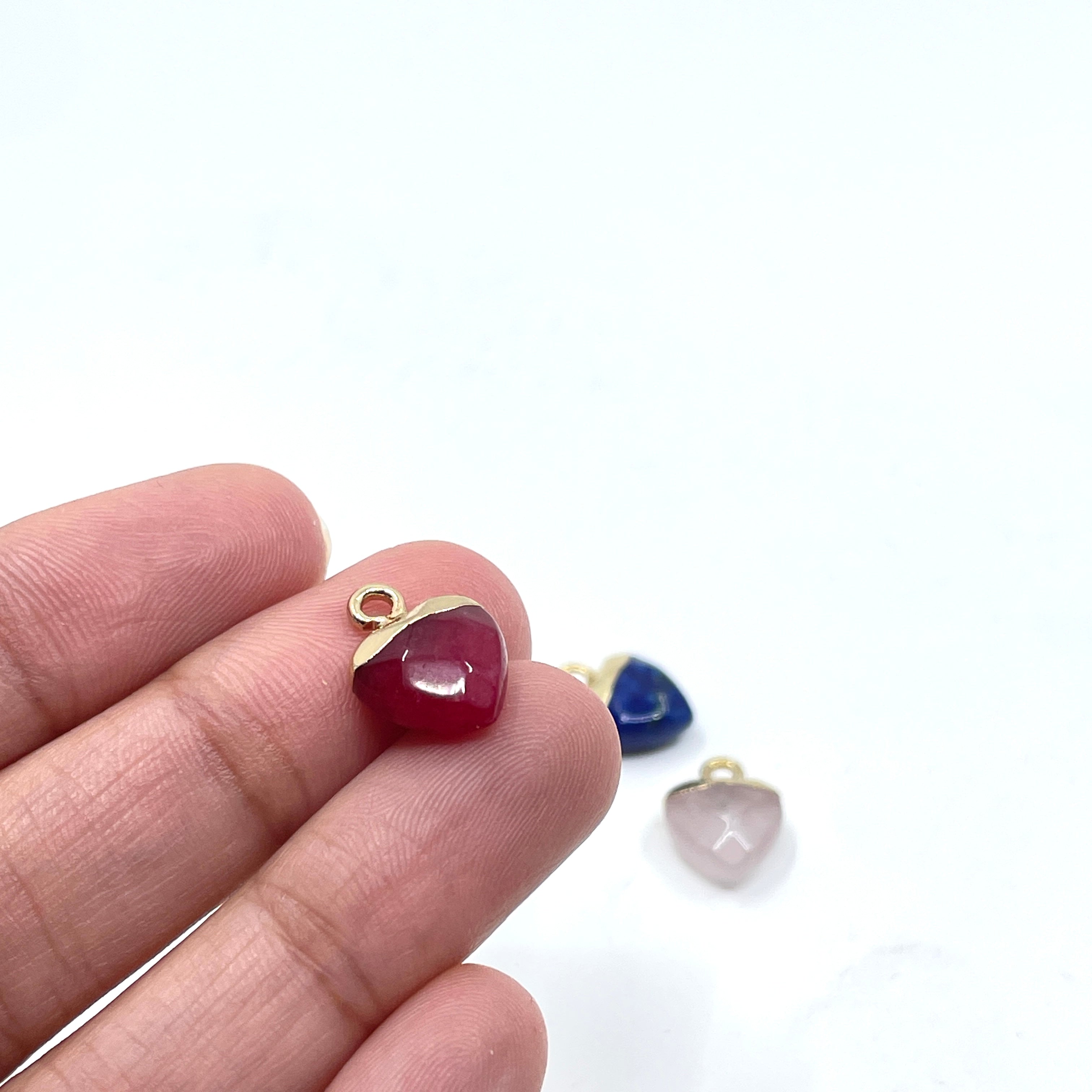 Red Jade Heart Charm