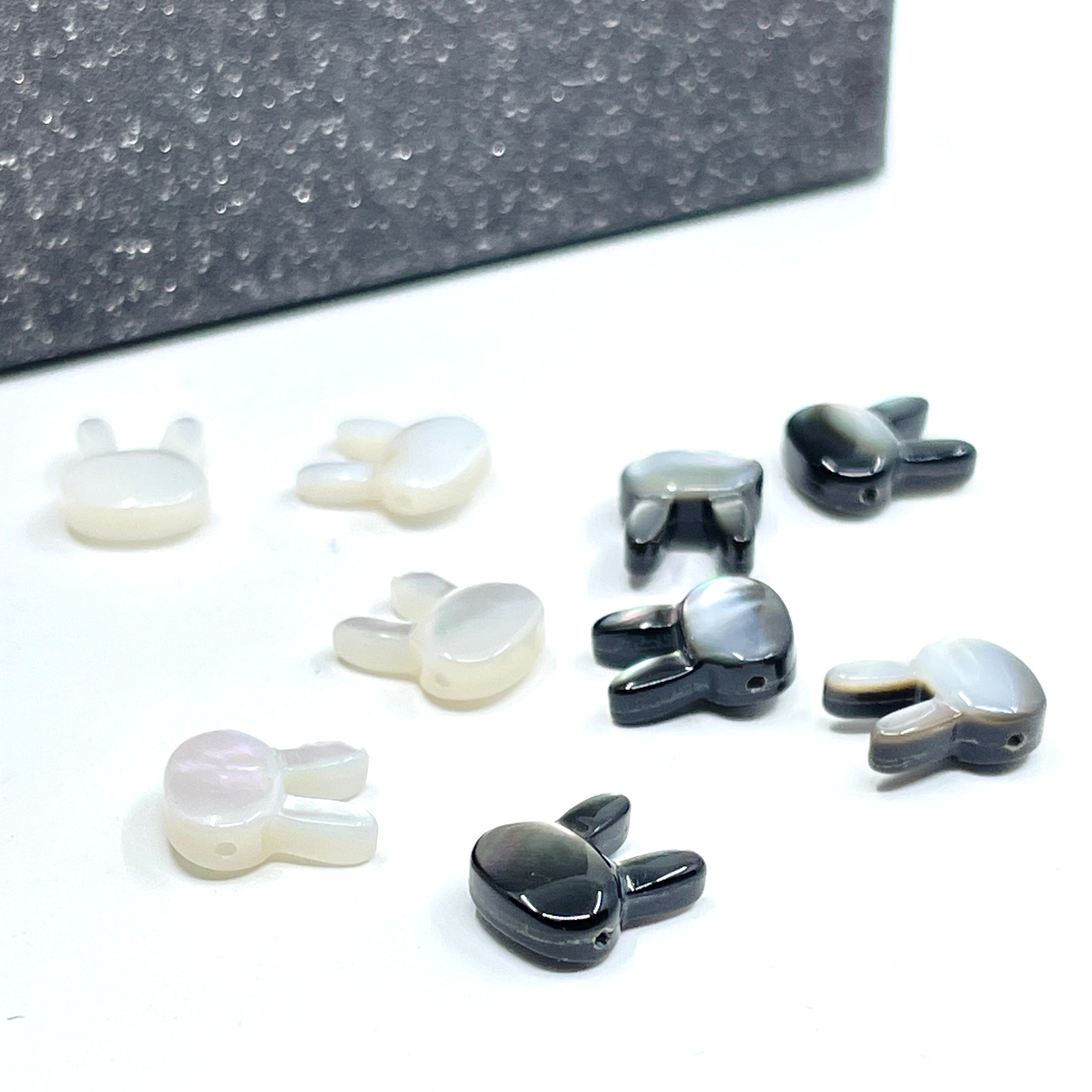 Mother of Pearl Bunny Bead 2Pcs