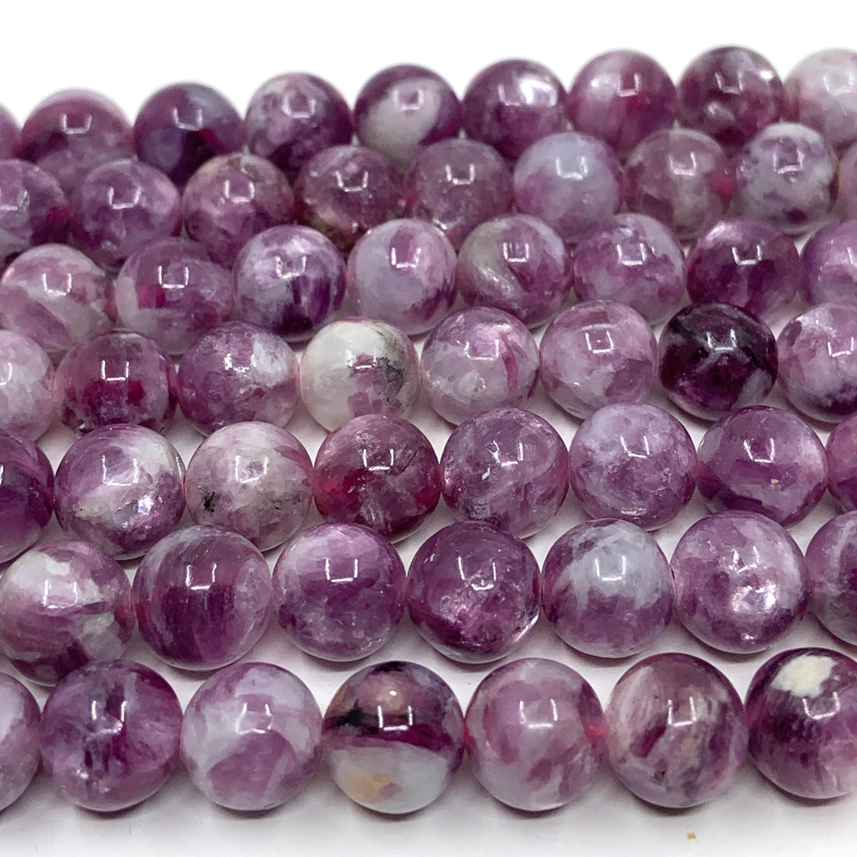 Round Lithium Stone Beads
