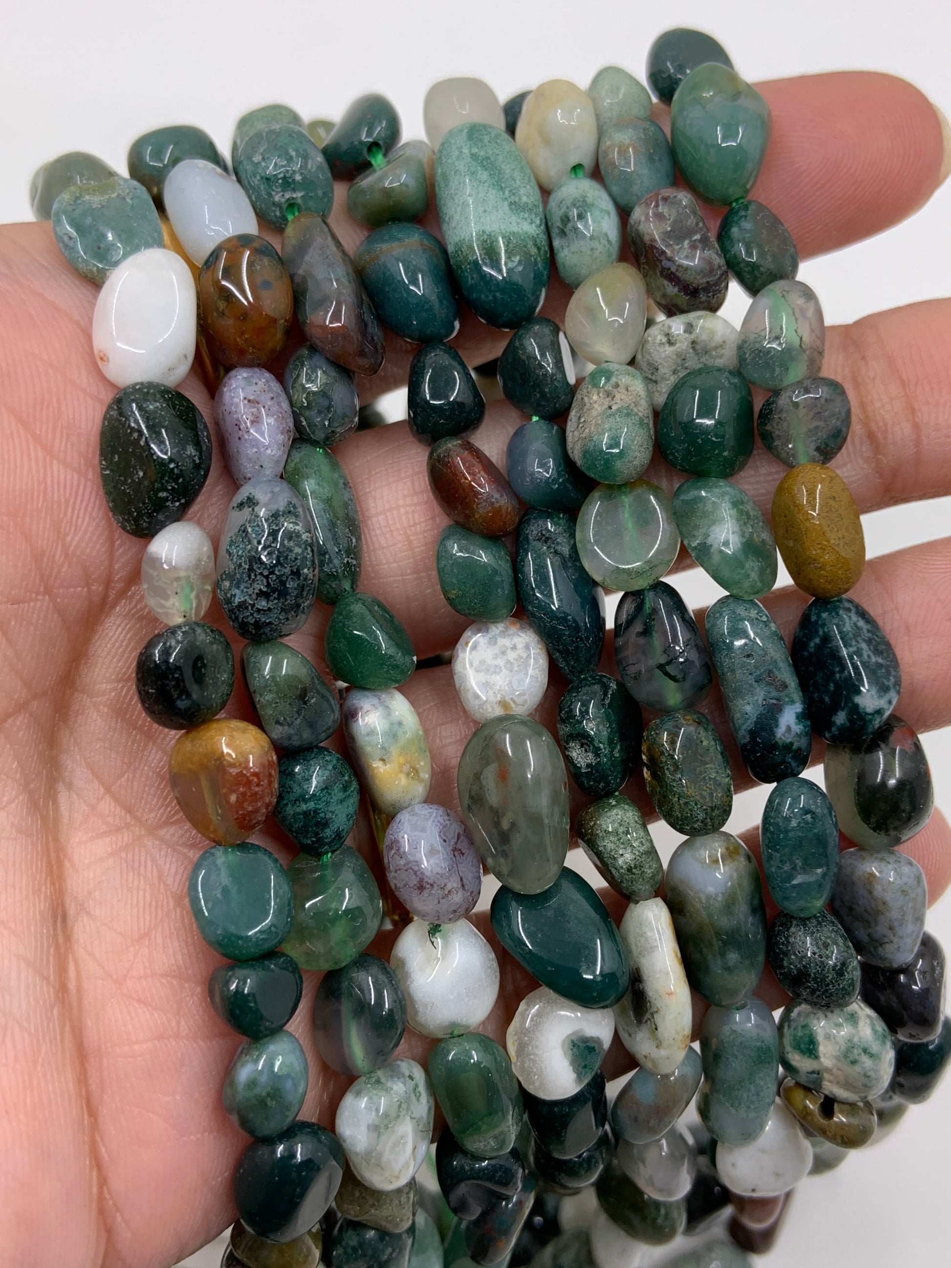 6mm x 8mm Tree agate nuggets