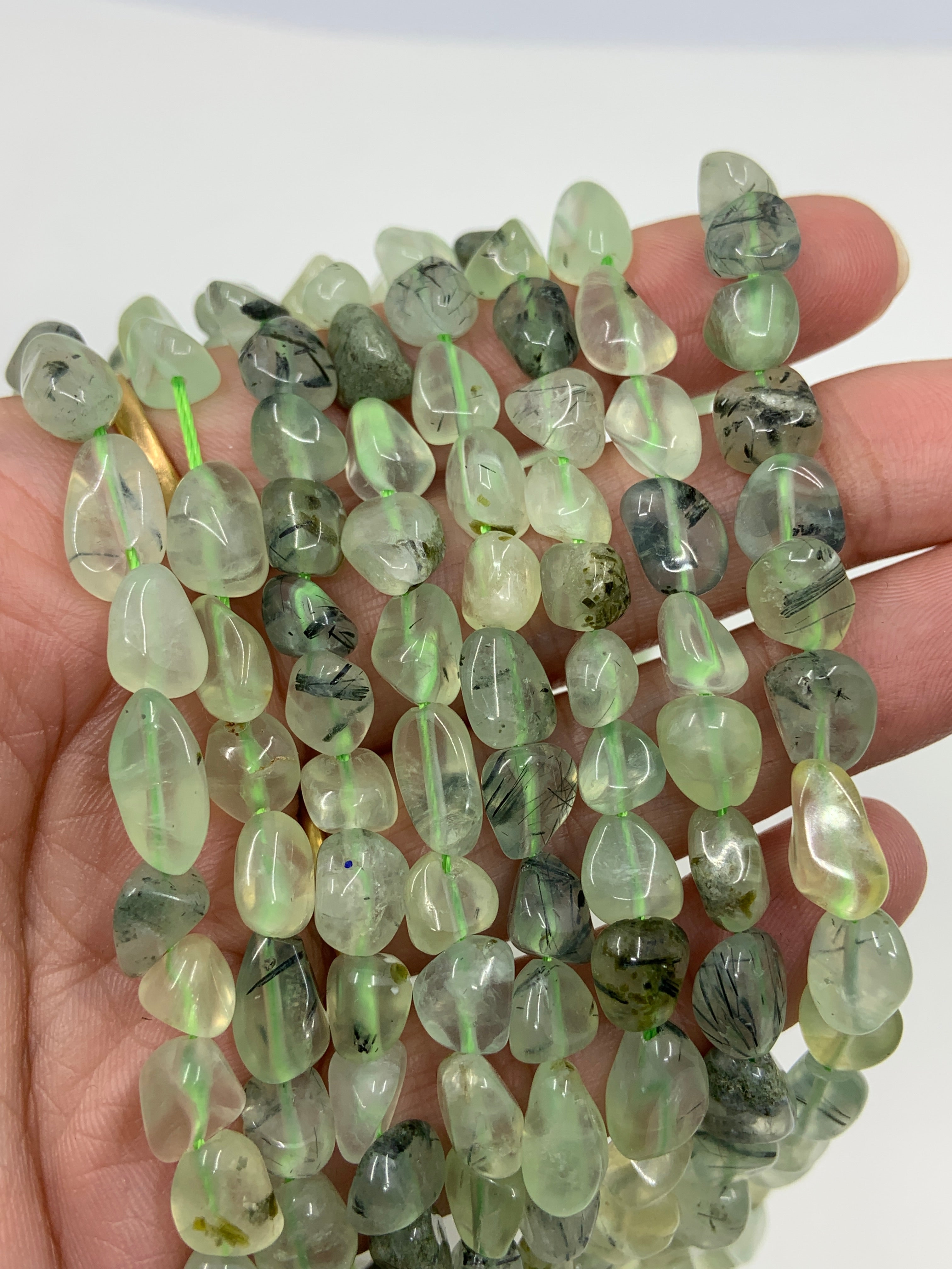 6mm x 8mm Prehnite Nuggets