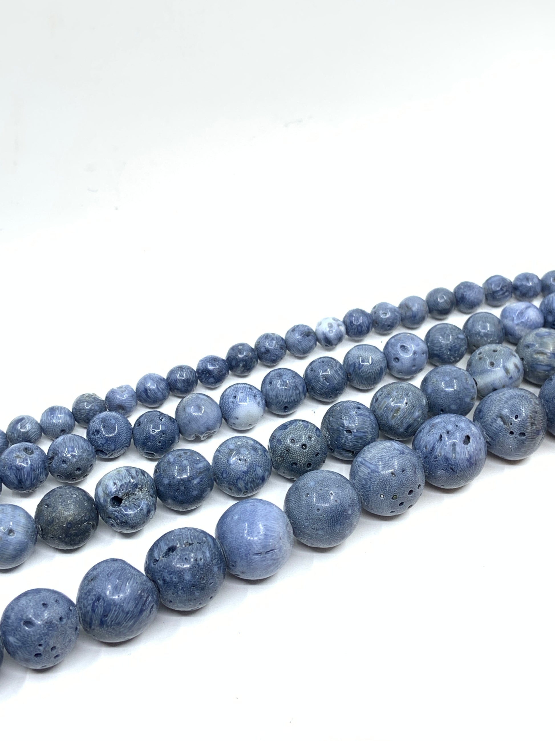 4mm, 6mm, 8mm, 10mm Blue Coral Beads