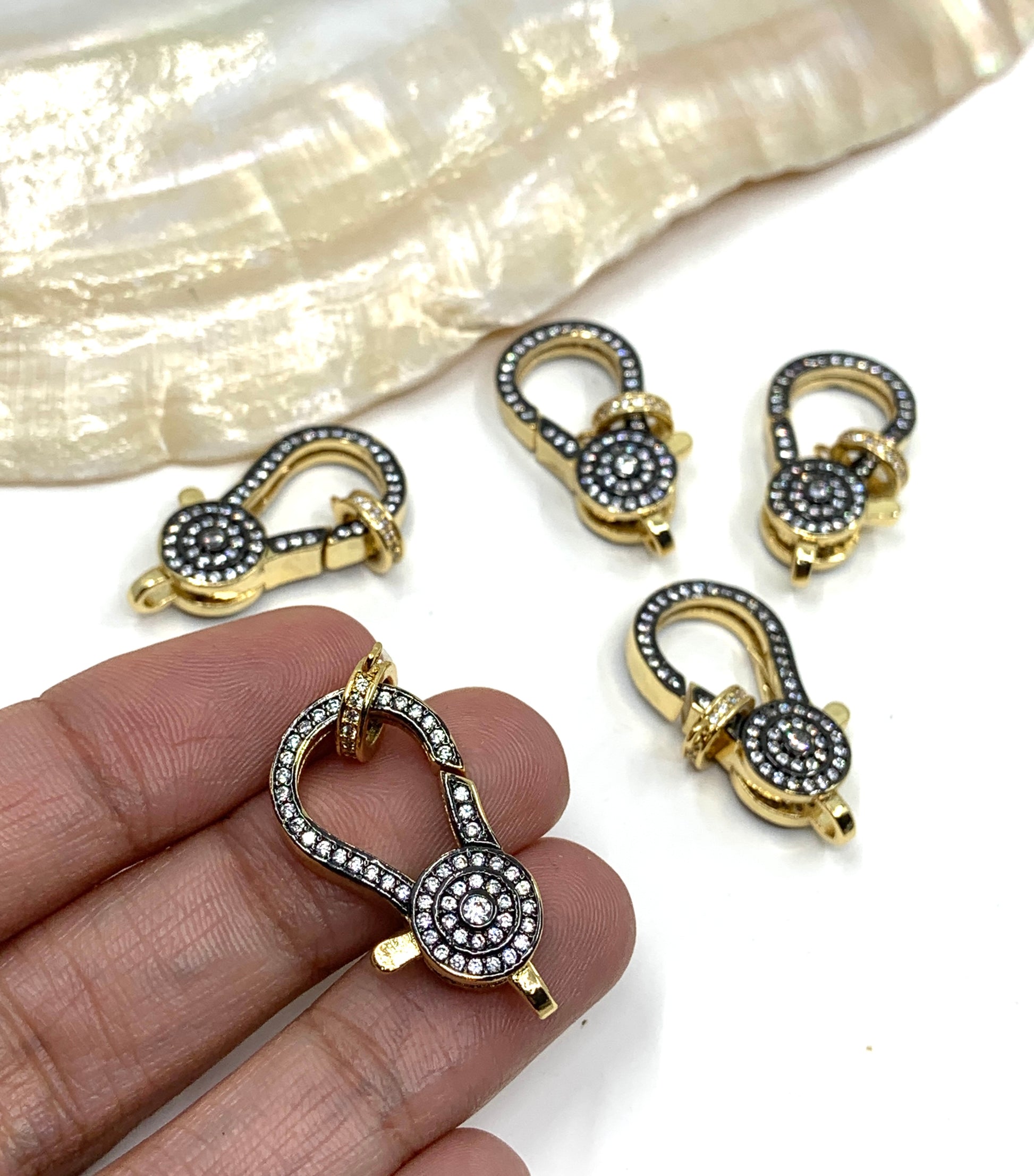 18k gold plated micro faceted lobster lock