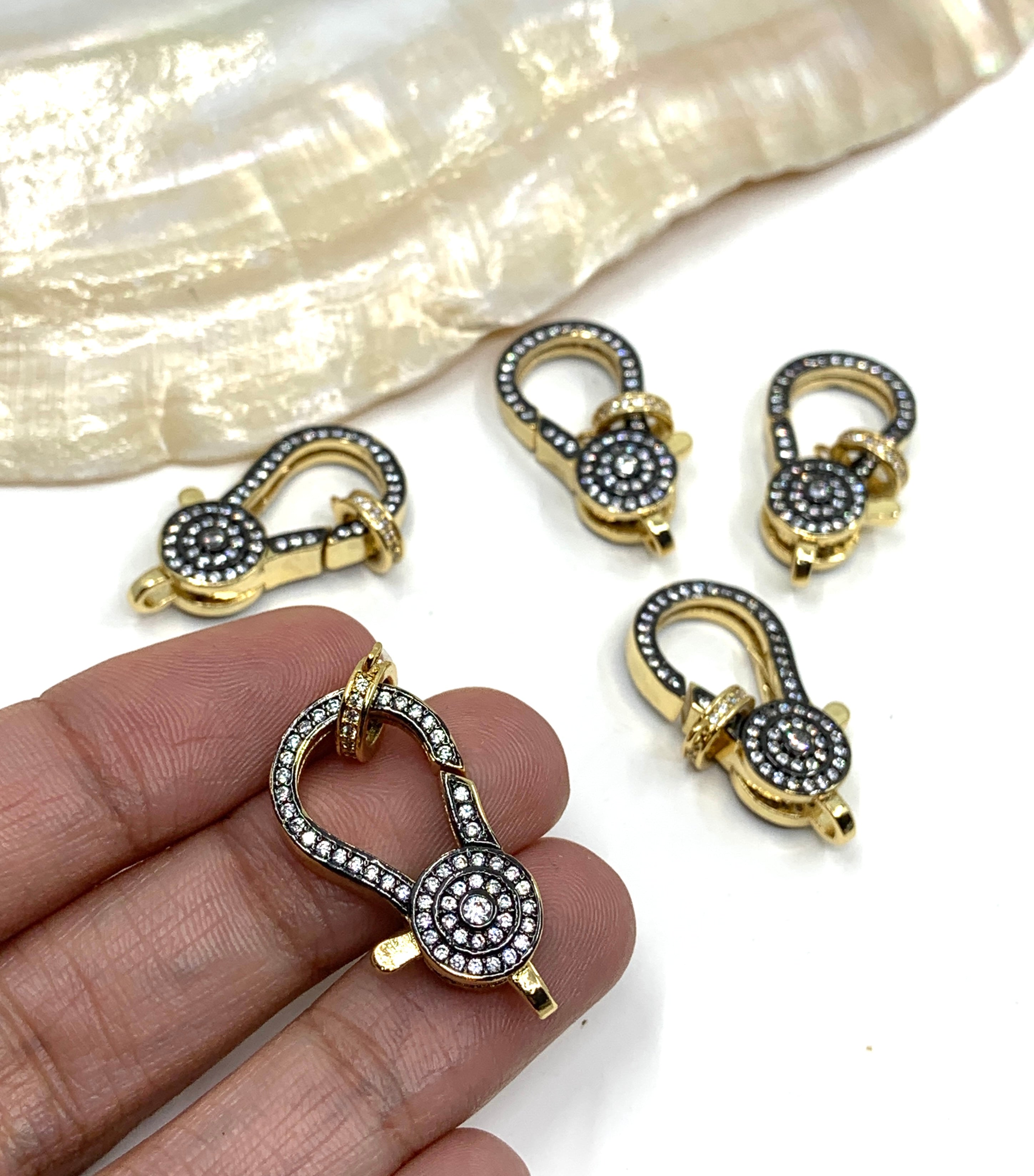 18k gold plated micro faceted lobster lock