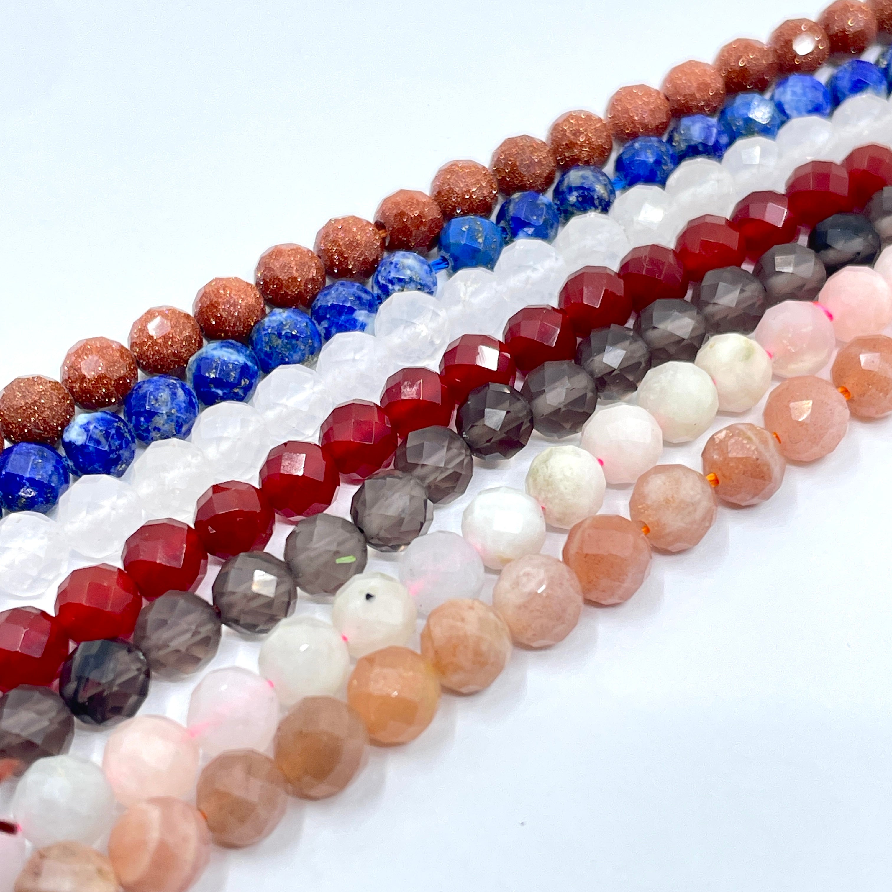 6mm Micro faceted round beads