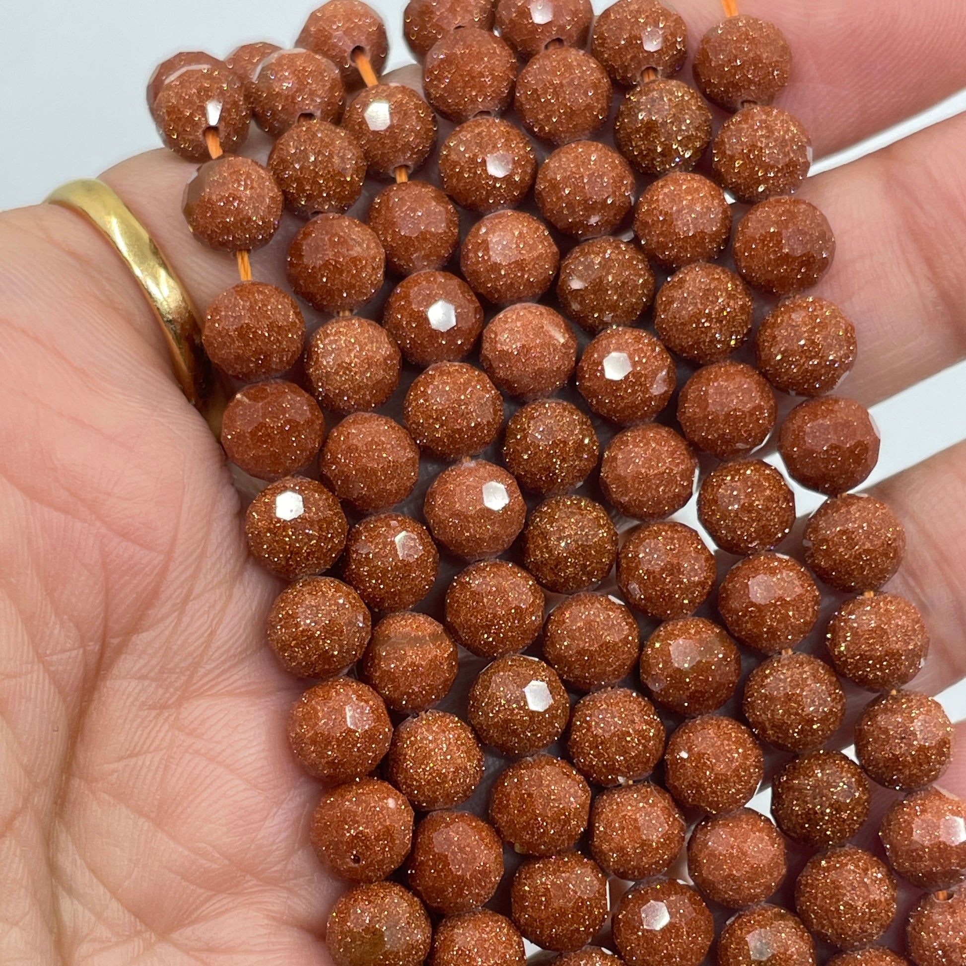 6mm Round Faceted Sandstone