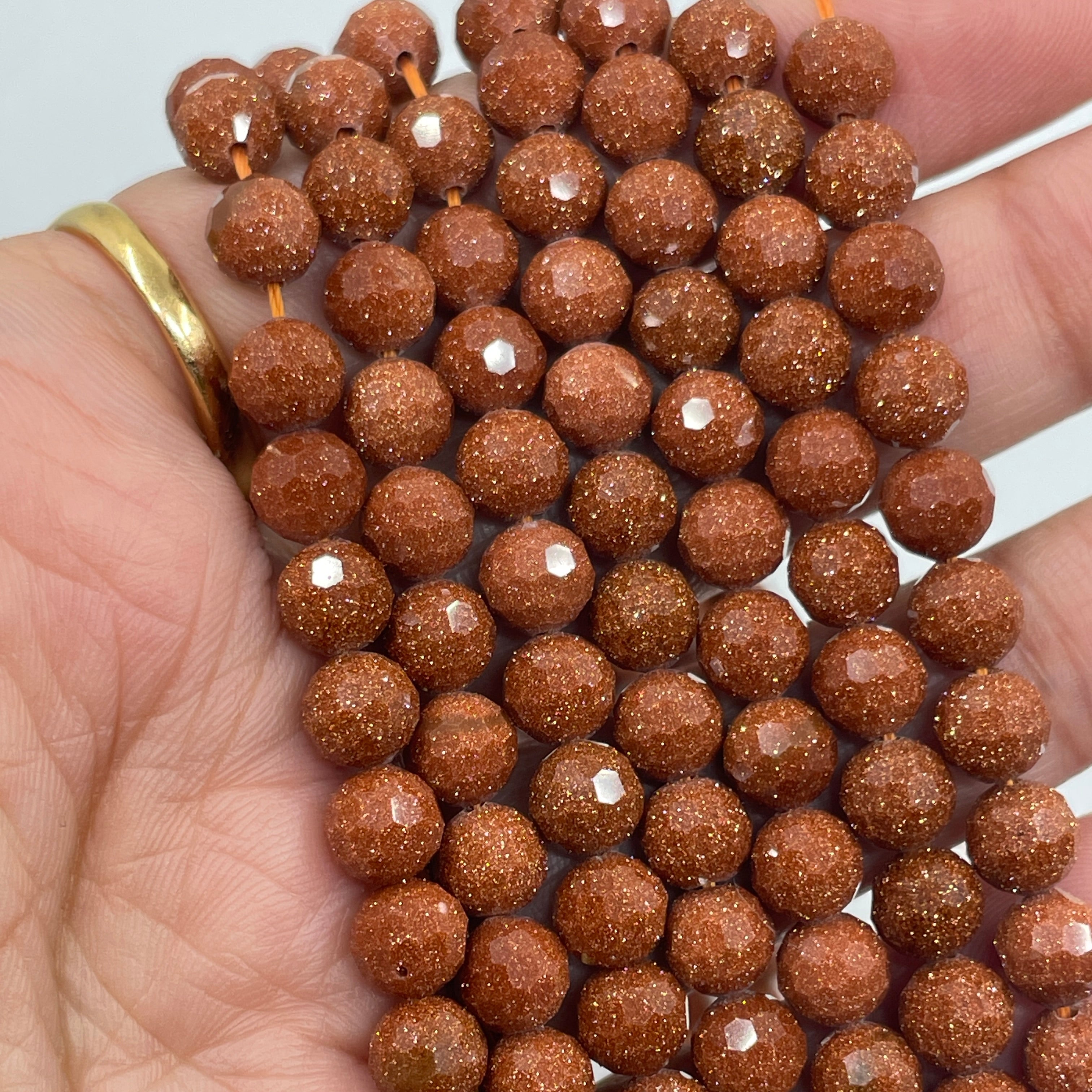 6mm Round Faceted Sandstone