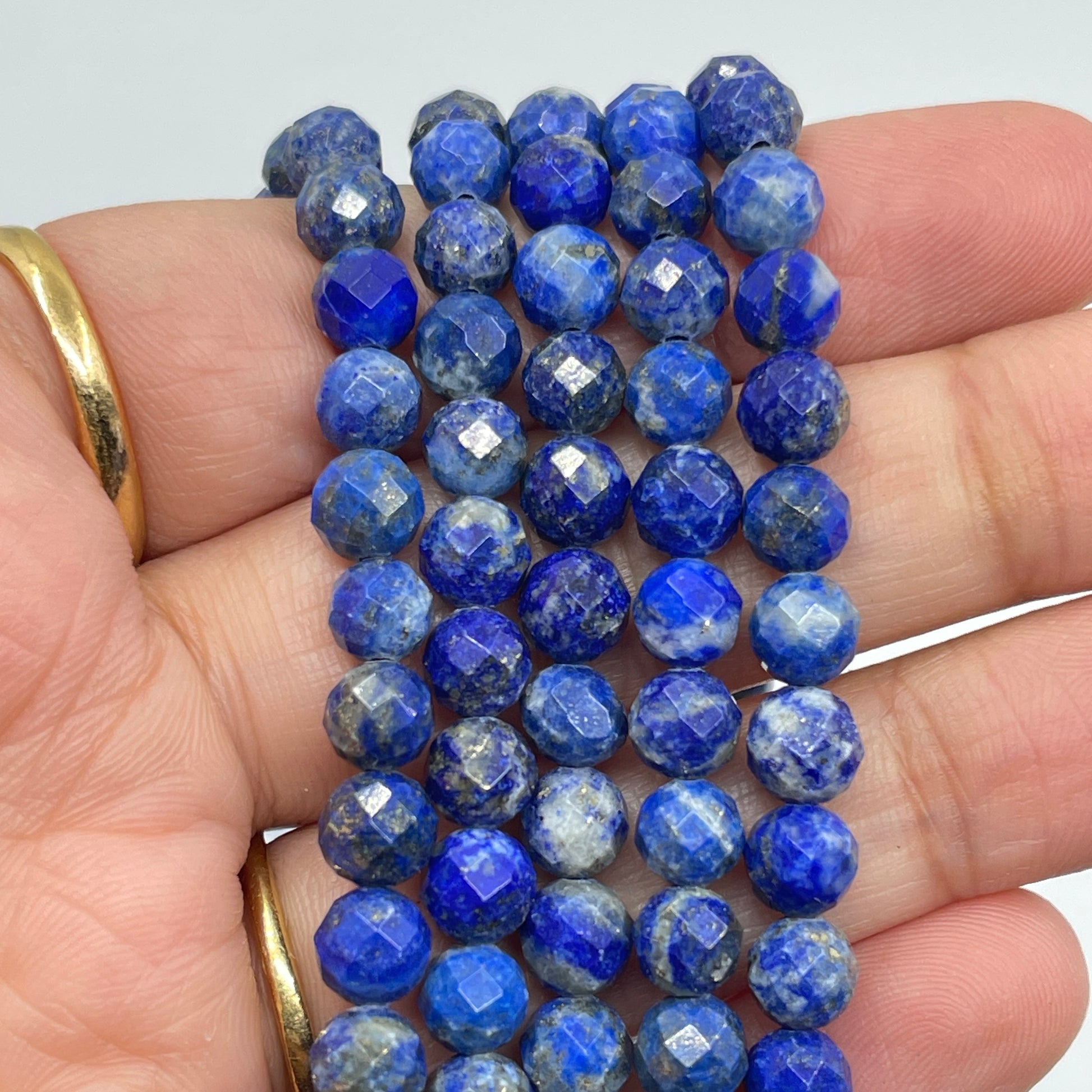 6mm Round Faceted Lapis Lazuli