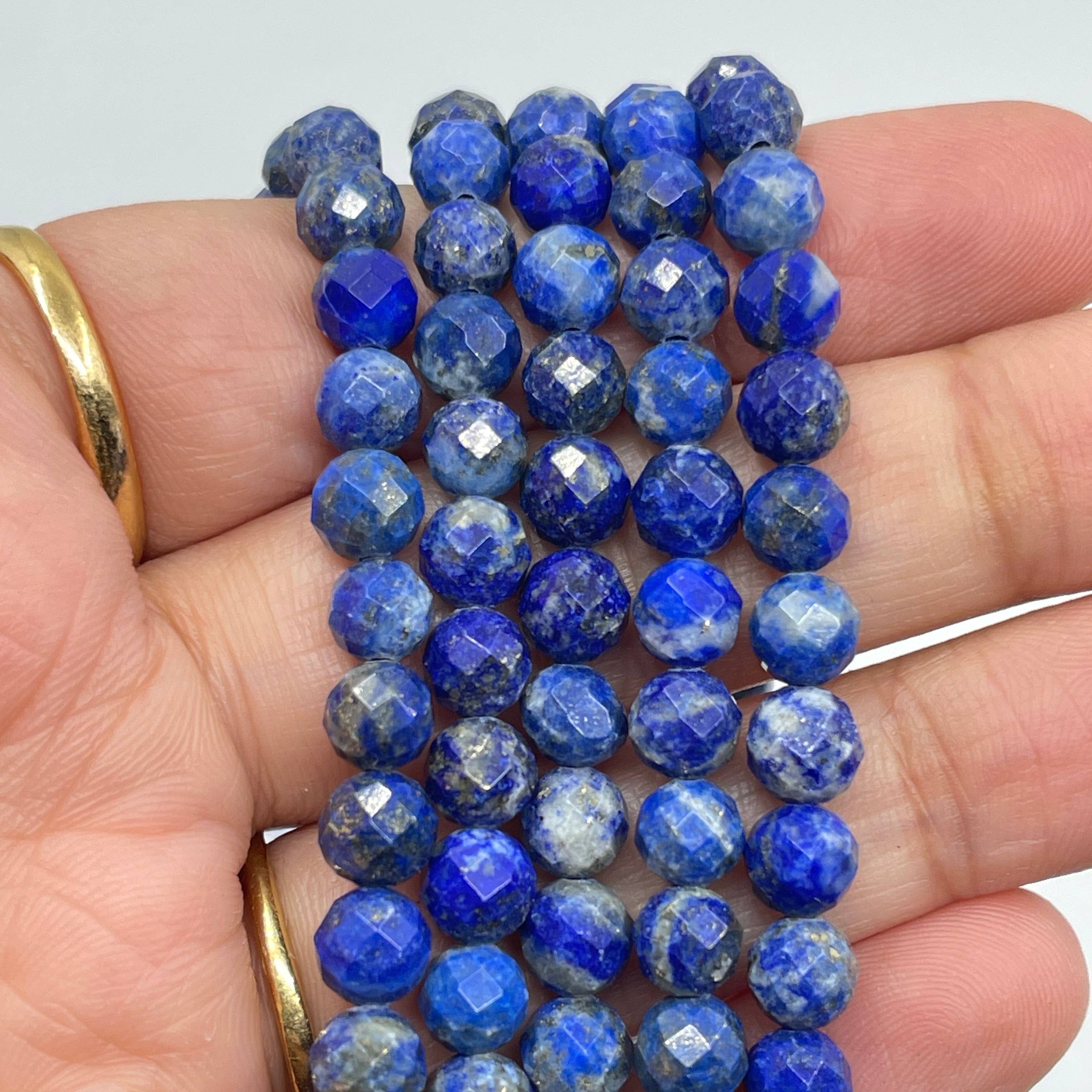 6mm Round Faceted Lapis Lazuli