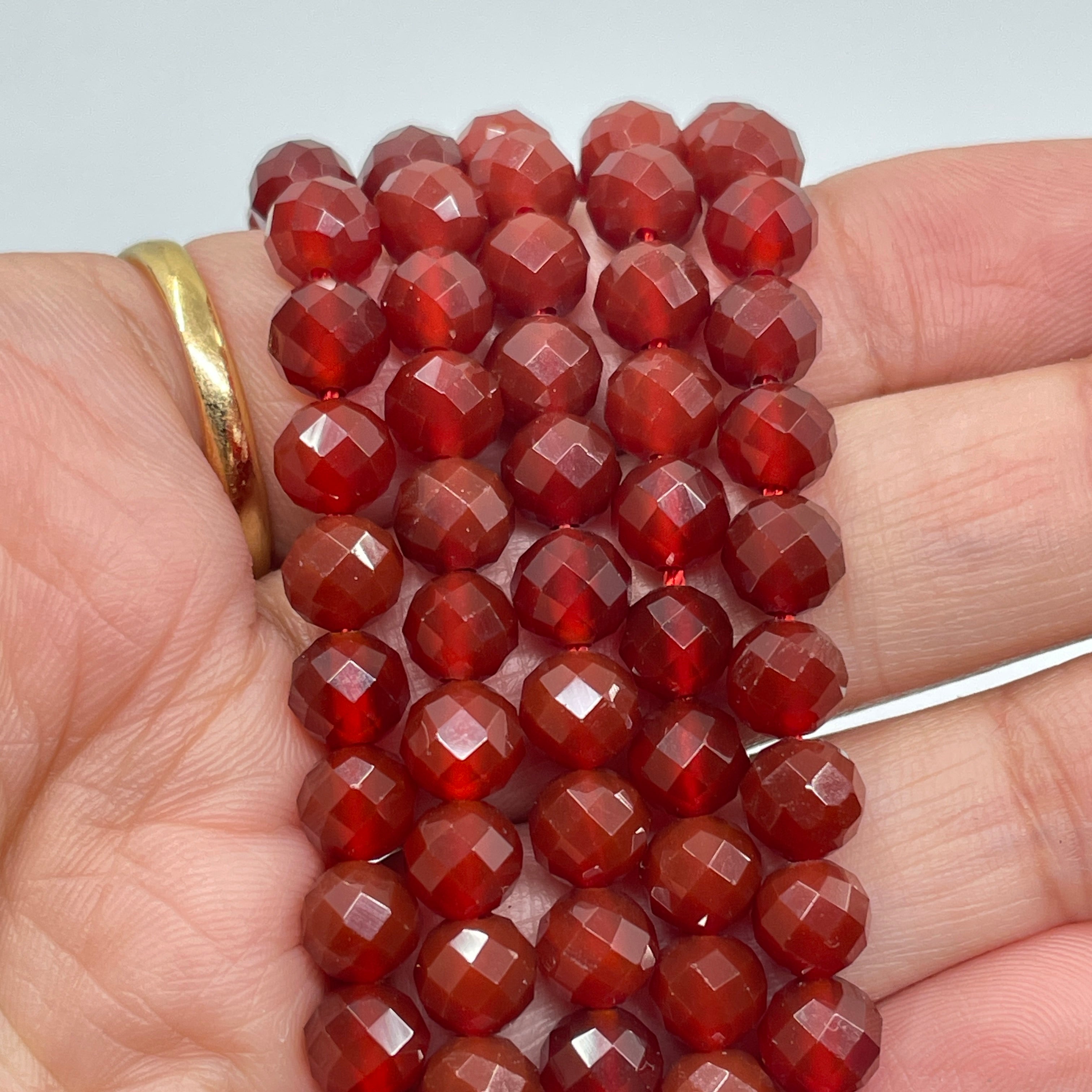 6mm Round Faceted Carnelian
