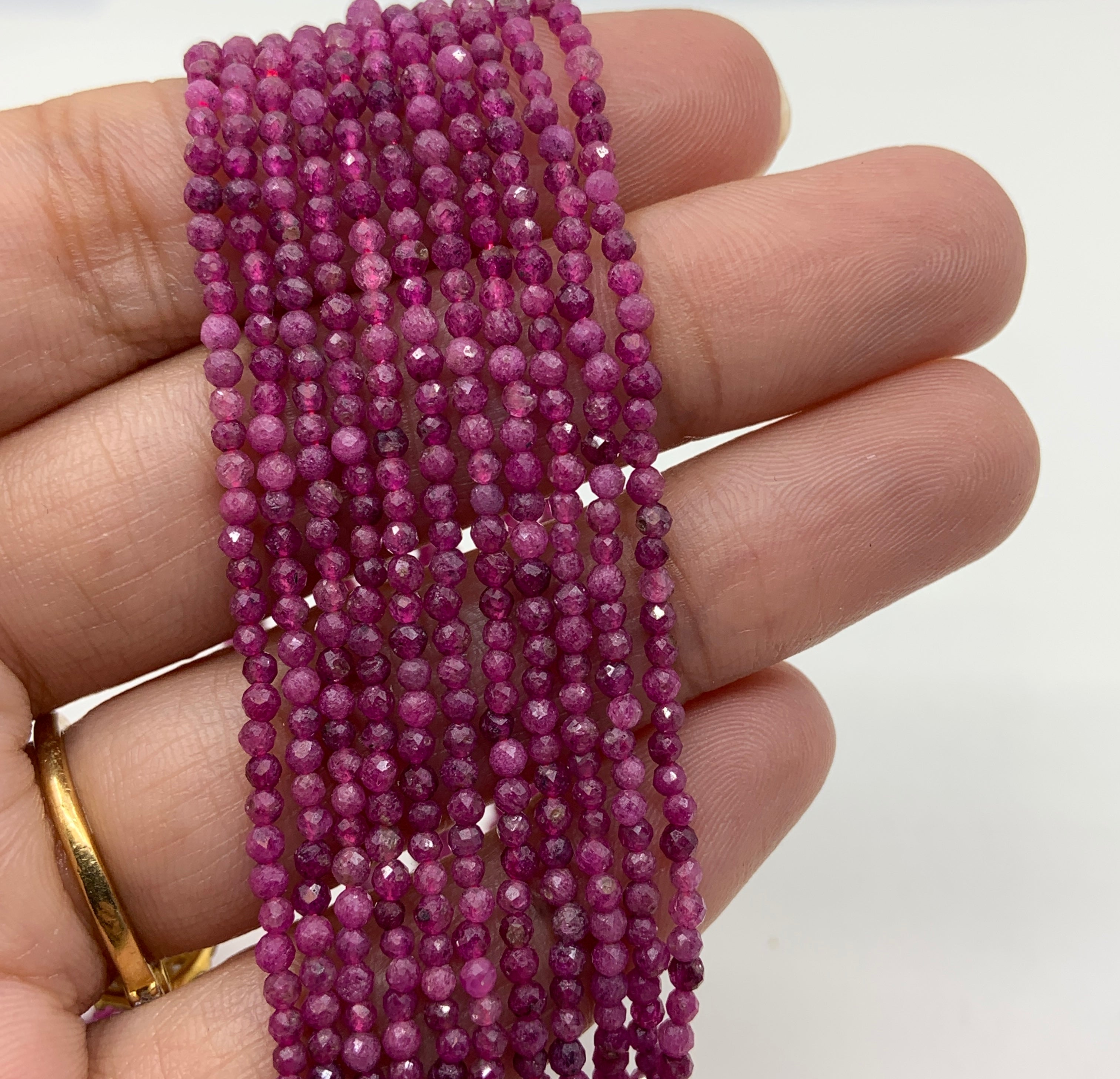 2mm Micro Faceted Ruby
