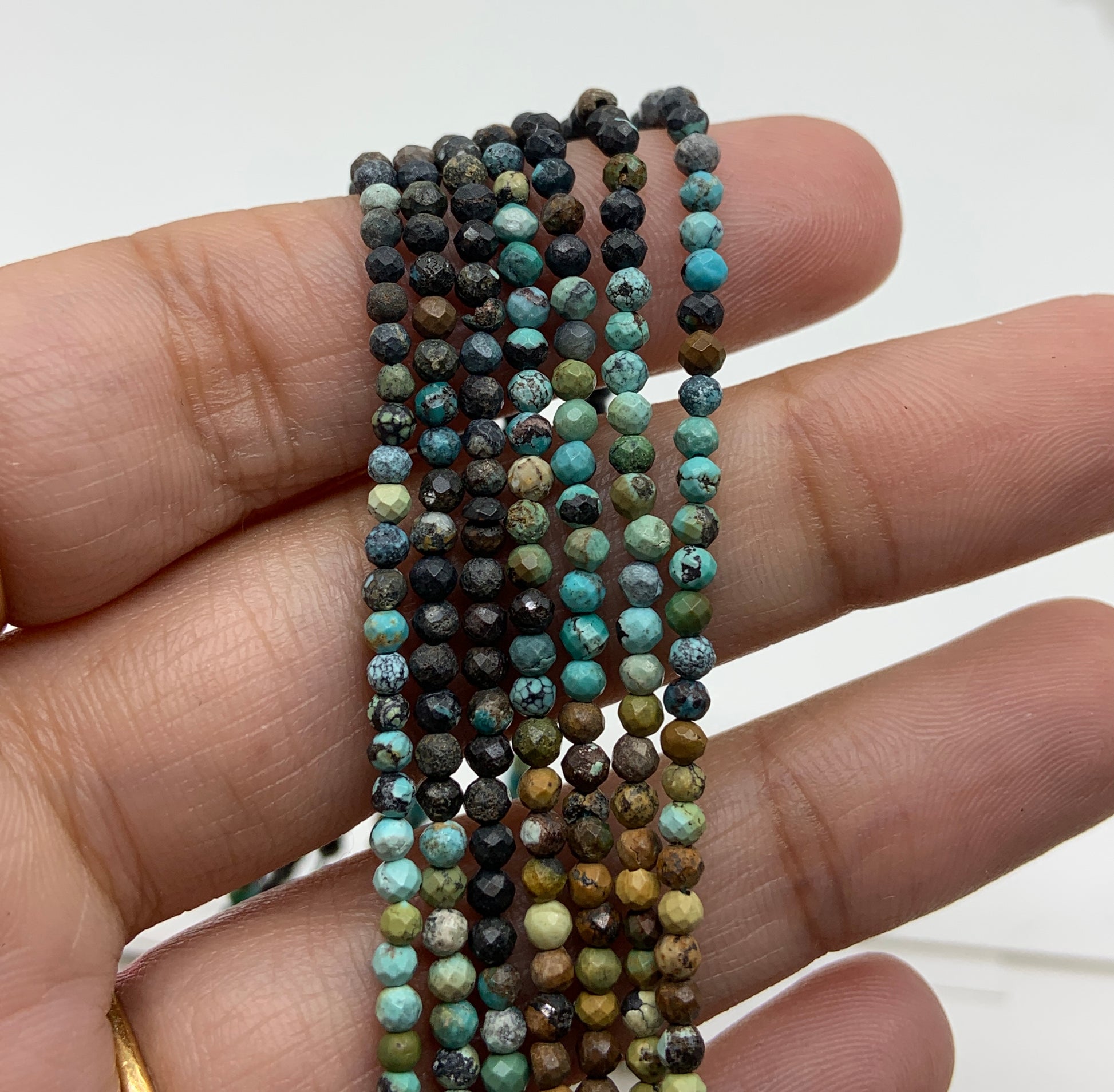 2mm Micro Faceted Turquoise