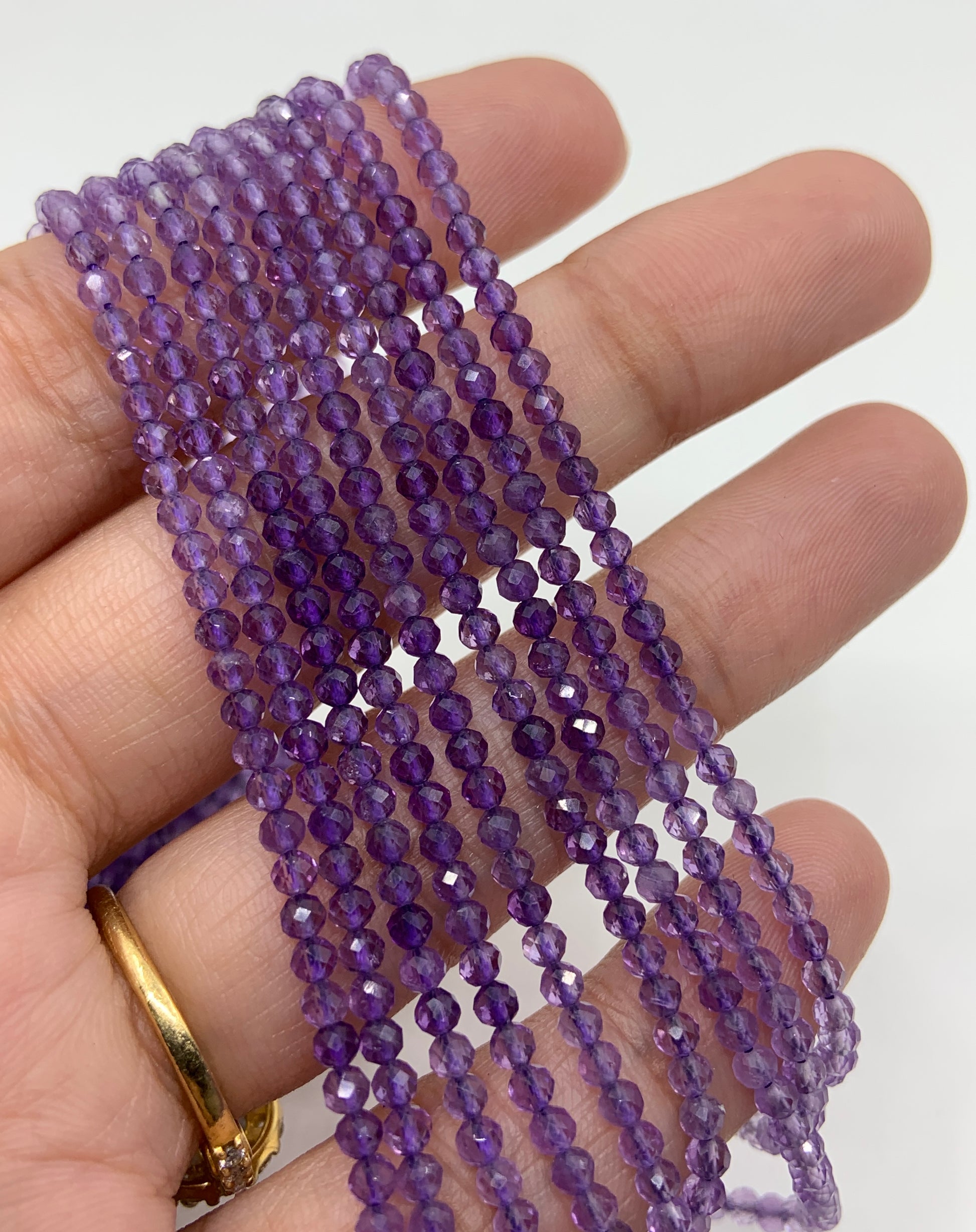 2mm Micro Faceted Rainbow Amethyst
