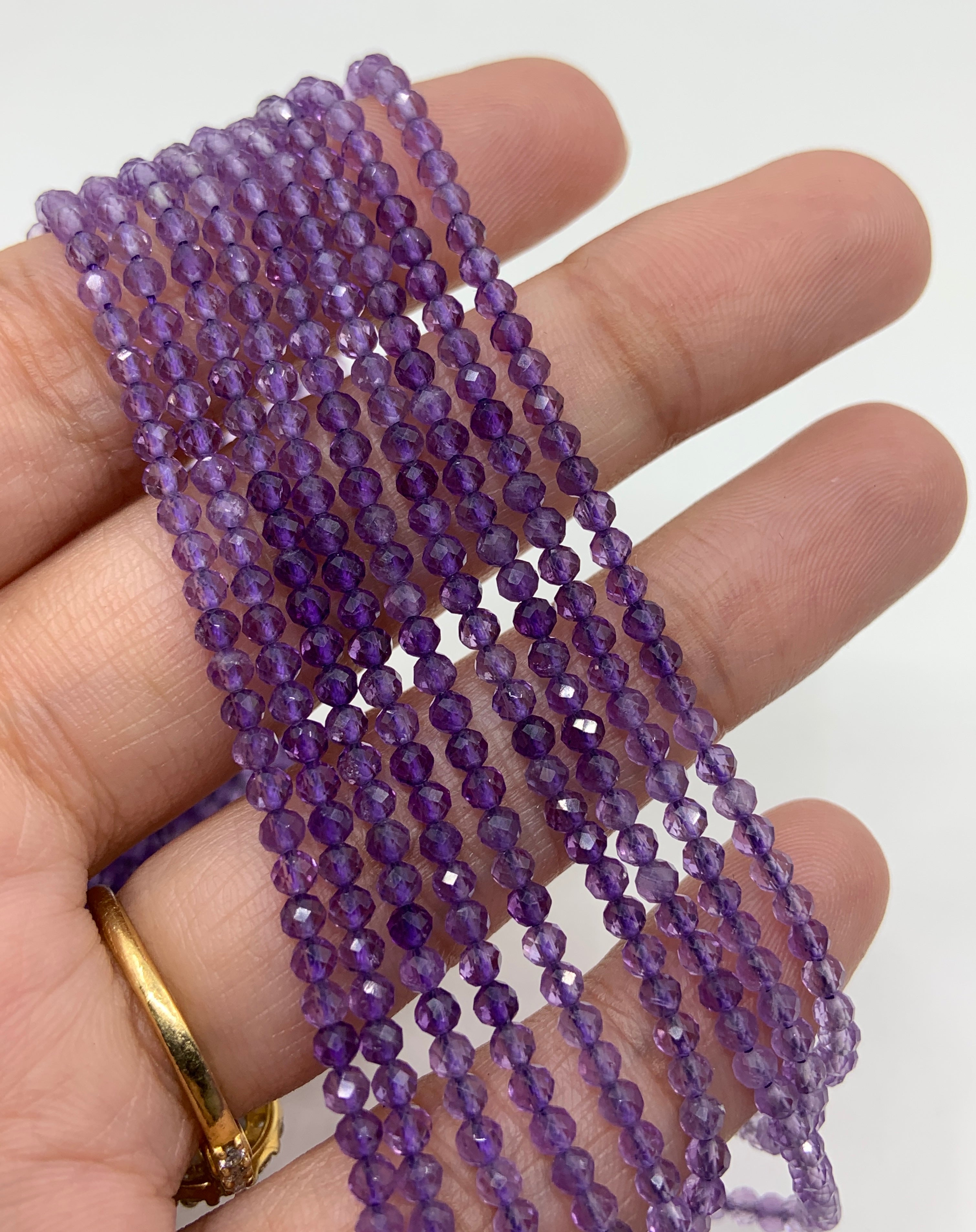 2mm Micro Faceted Rainbow Amethyst