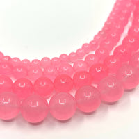Transparent pink jade beads
