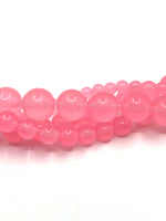 Transparent pink jade beads