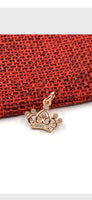 Crown CZ Charm 18k Rose Gold Plated