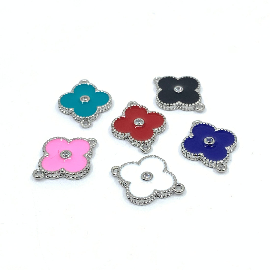 Enamel Clover Leaf Connectors 