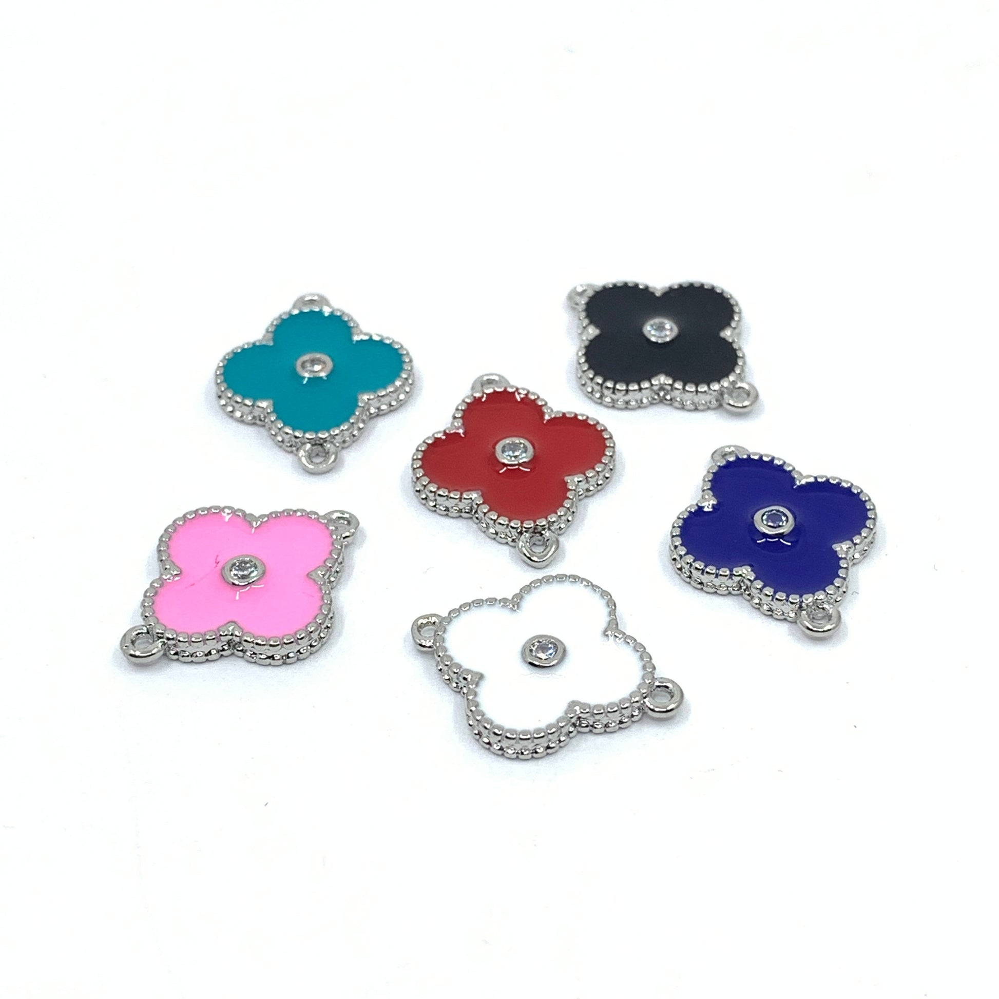 Enamel Clover Leaf Connectors 
