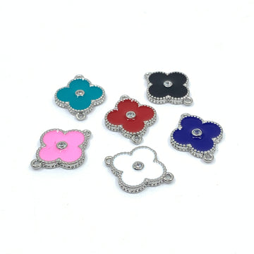 Enamel Clover Leaf Connectors 